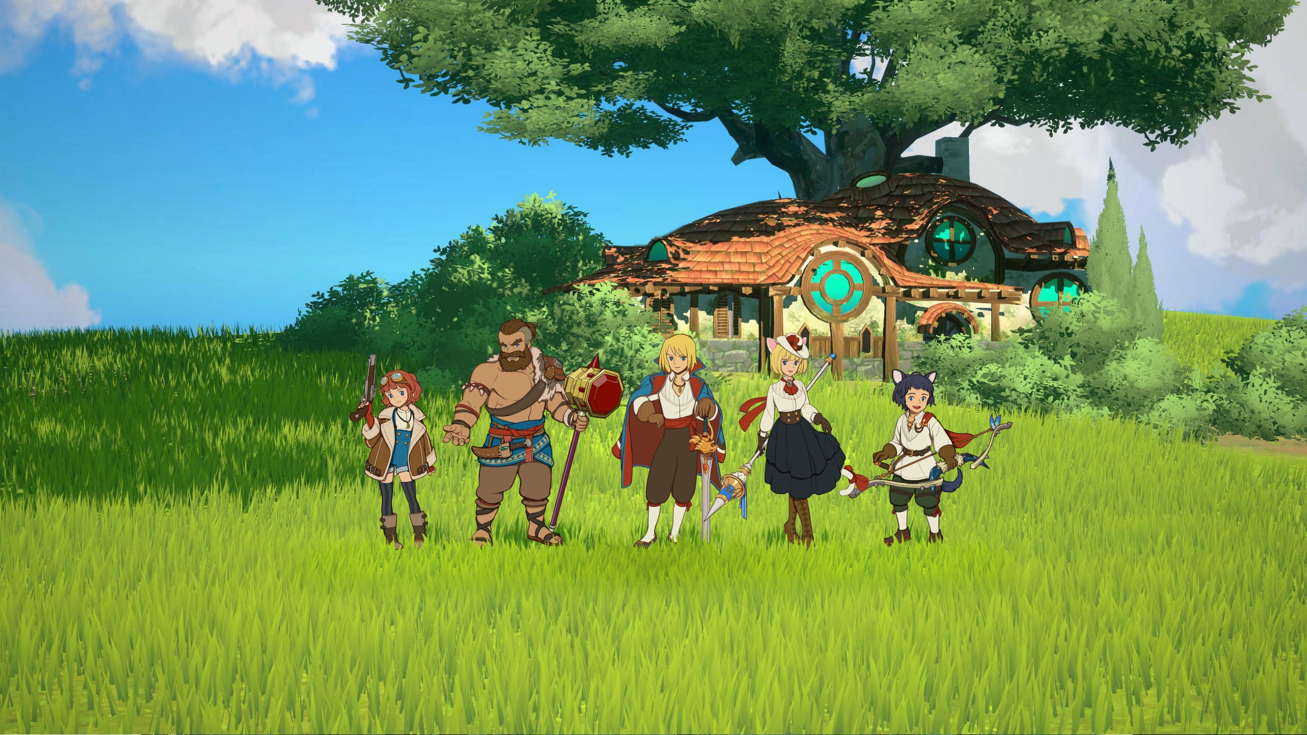 Ni No Kuni: Cross Worlds characters in a field HD Wallpaper