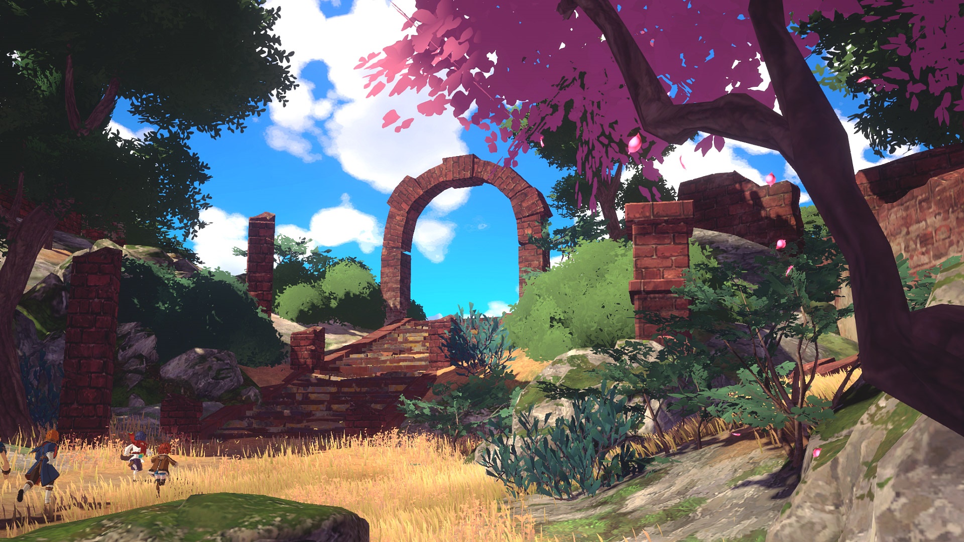 Ni No Kuni: Cross Worlds ruins with characters HD Wallpaper