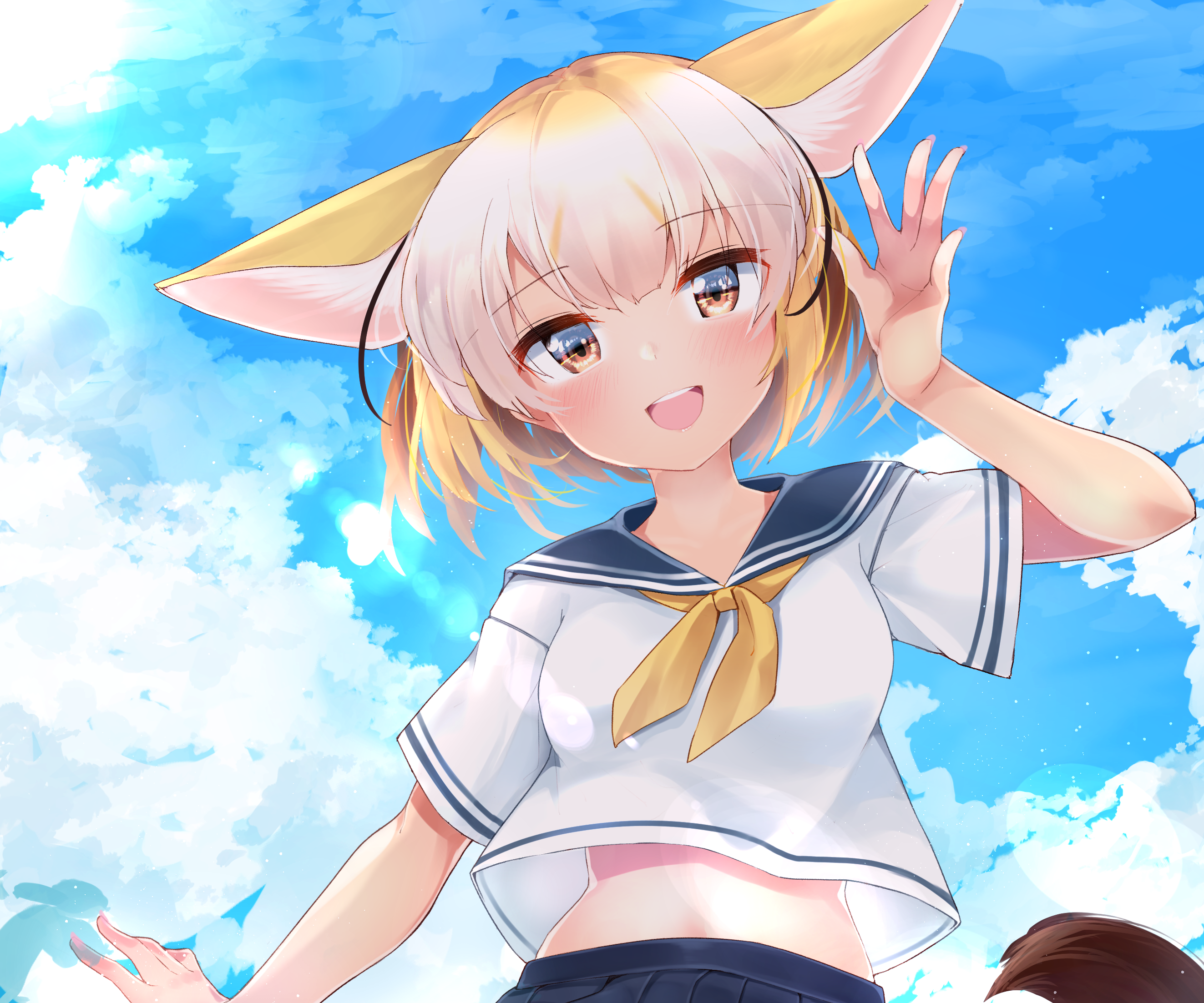 Fennec from Kemono Friends waving HD Wallpaper