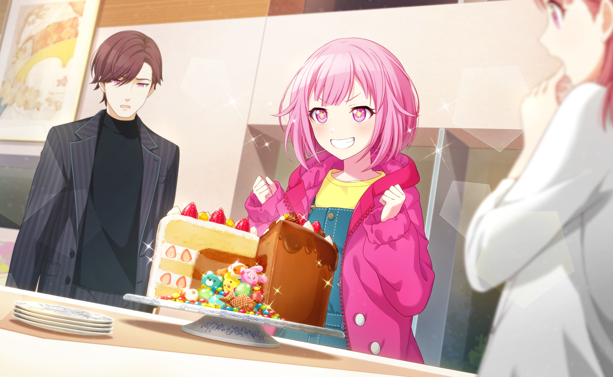 Otori Emu from Project Sekai Colorful Stage with cakes HD Wallpaper