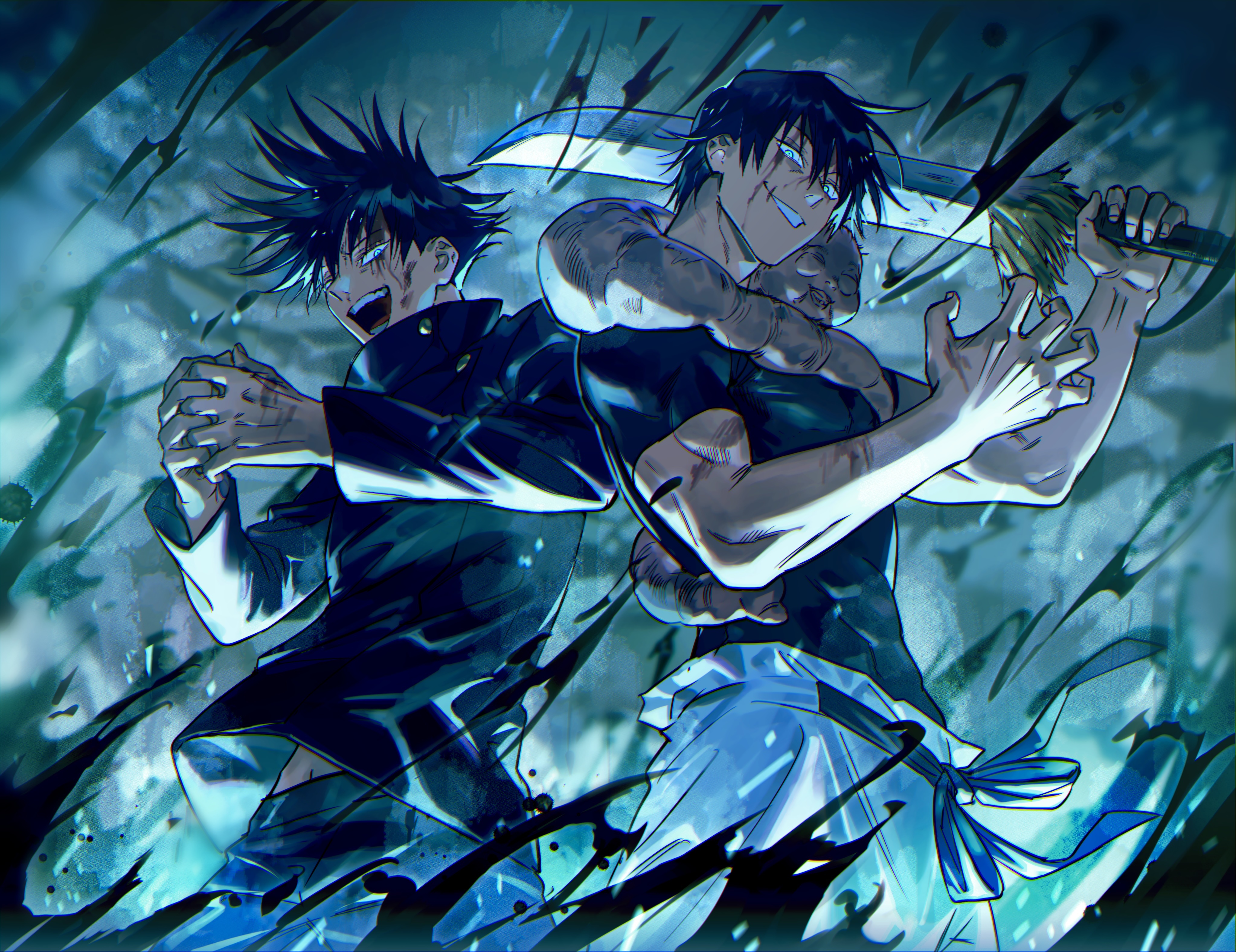 Toji and Megumi Fushiguro from Jujutsu Kaisen 4K Art HD Wallpaper