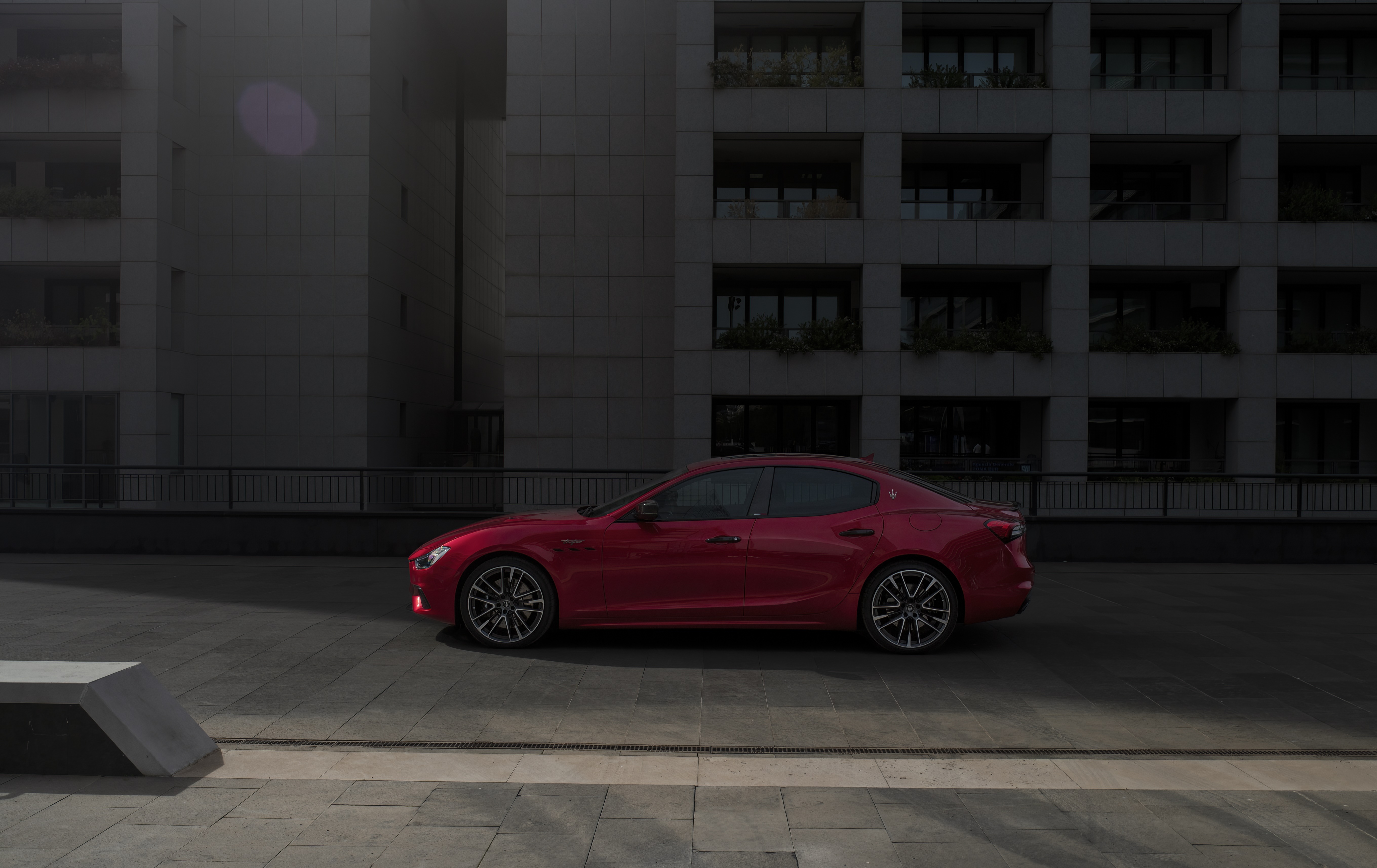 Red Maserati Ghibli Sedan HD Wallpaper