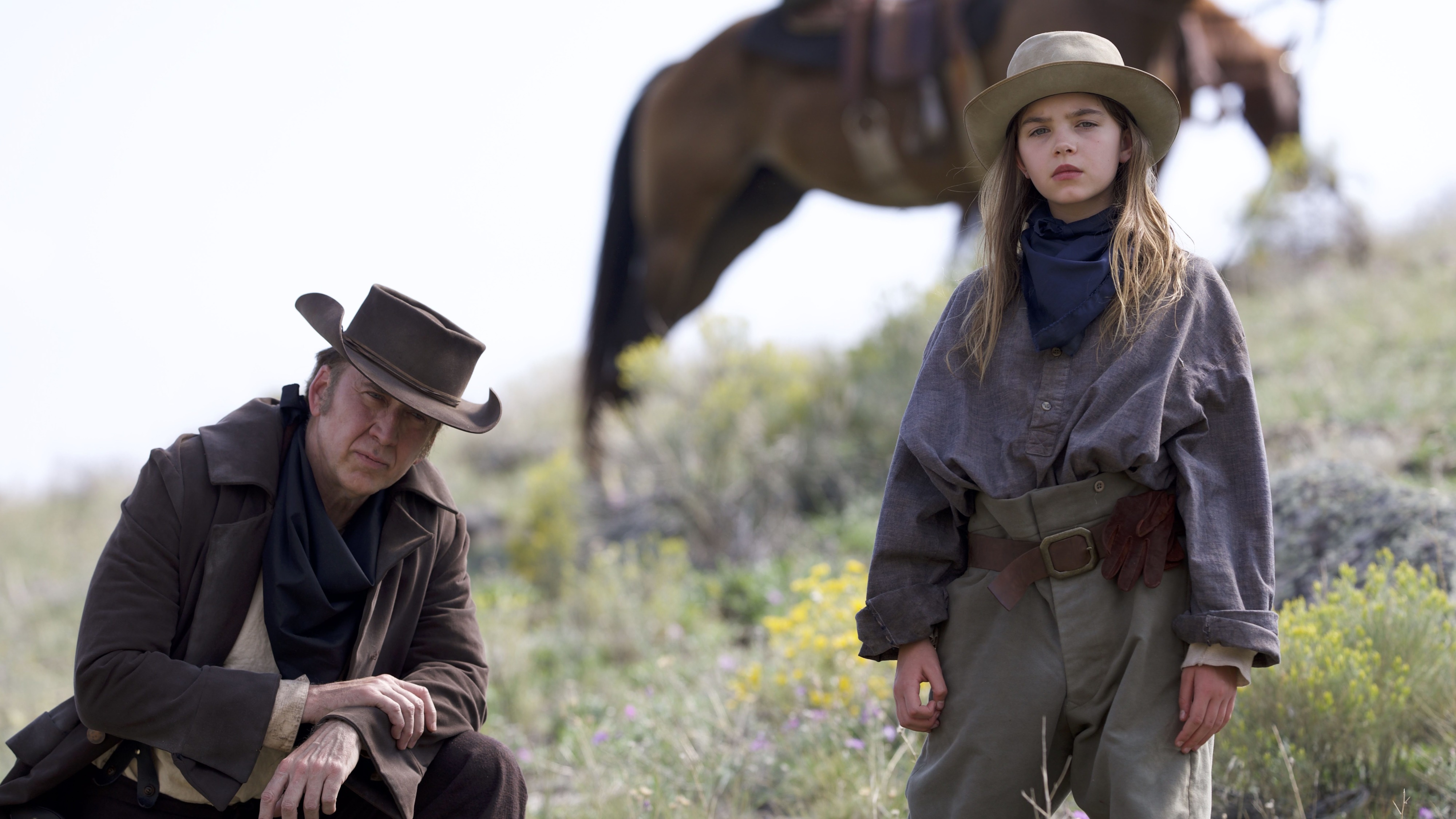The Old Way 4K: Nicolas Cage and Ryan Kiera Armstrong HD Wallpaper
