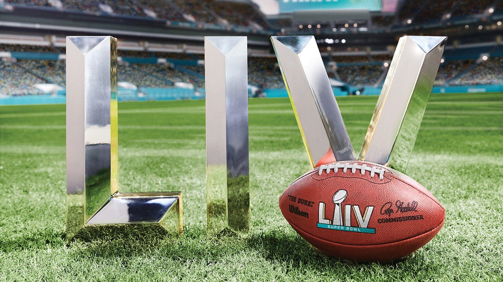Super Bowl LIV Roman Numerals and Football HD Wallpaper