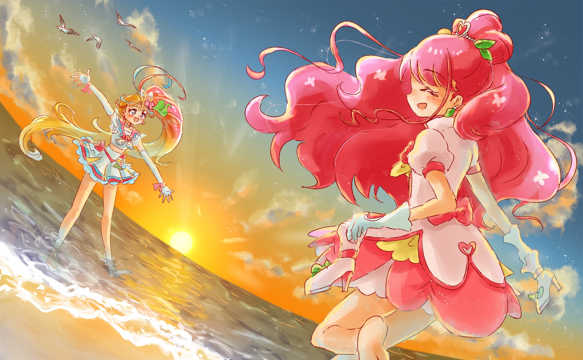 Cure Grace and Cure Summer from Healin' Good PreCure HD Wallpaper