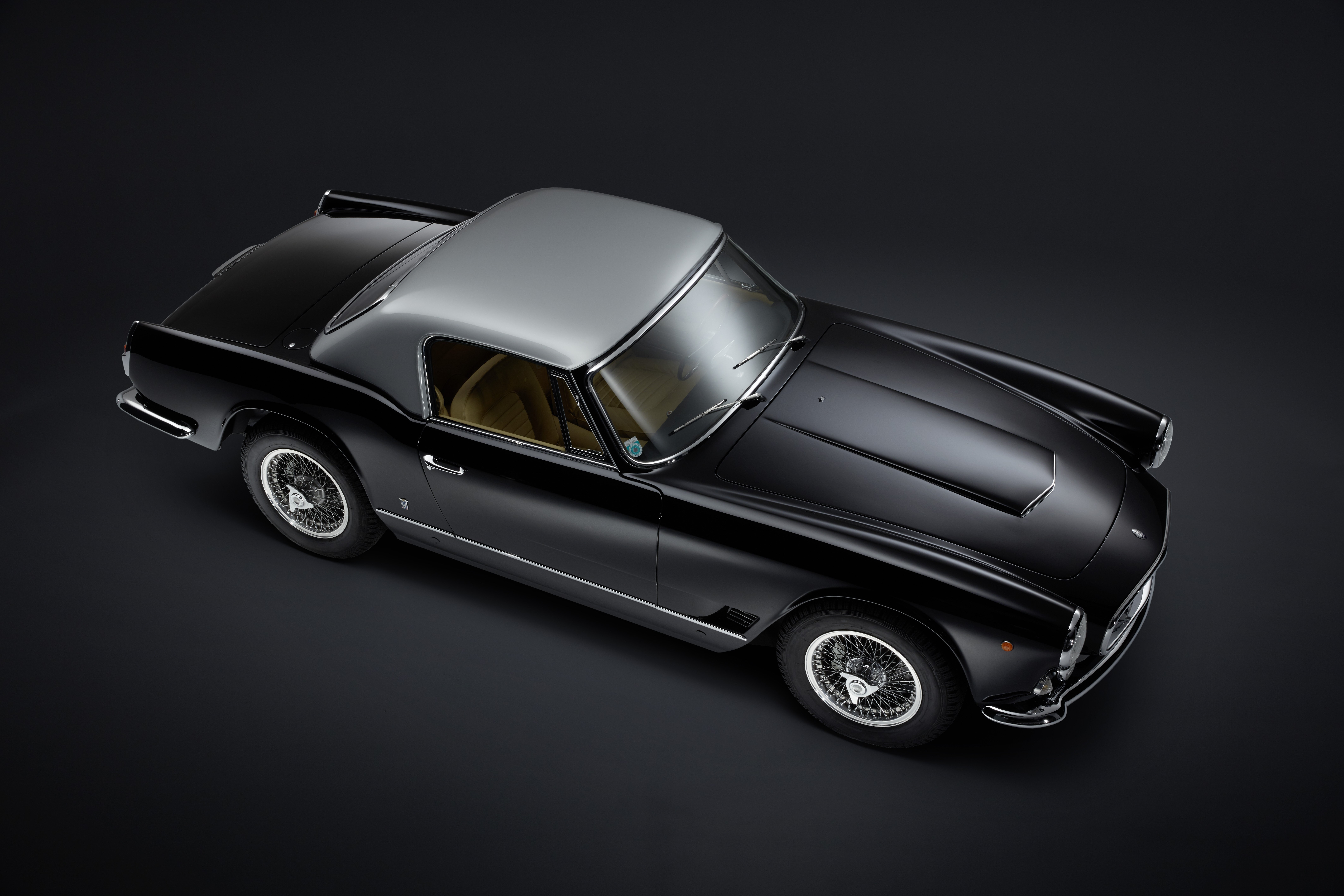 Black Maserati 3500 GTi Spyder with Grey Hardtop HD Wallpaper