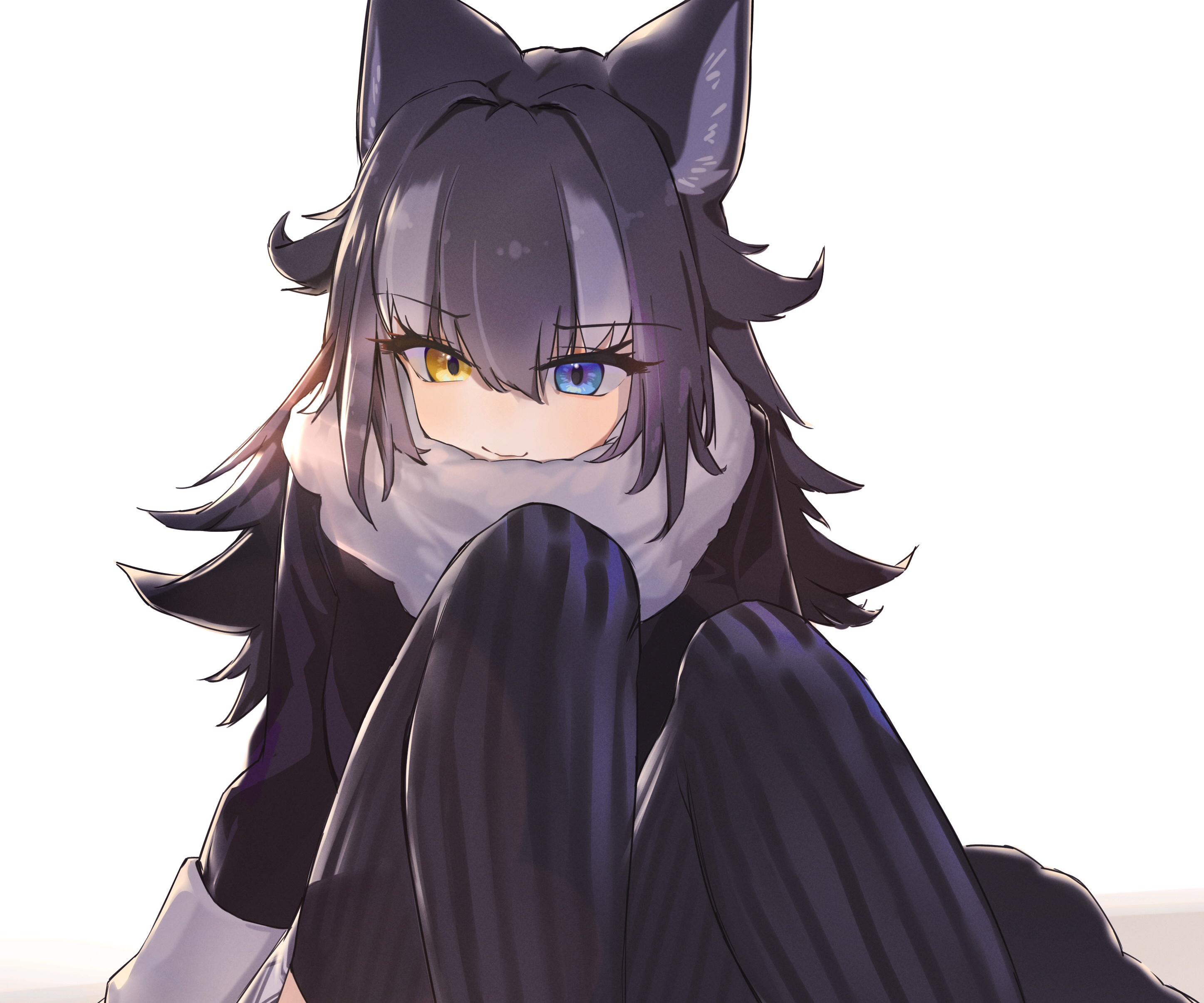 Grey Wolf from Kemono Friends with Heterochromia HD Wallpaper