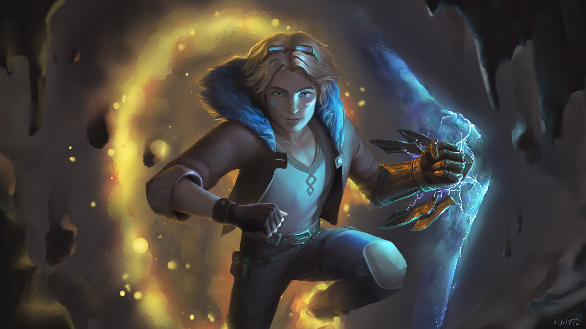 Ezreal from League of Legends with magical powers HD Wallpaper