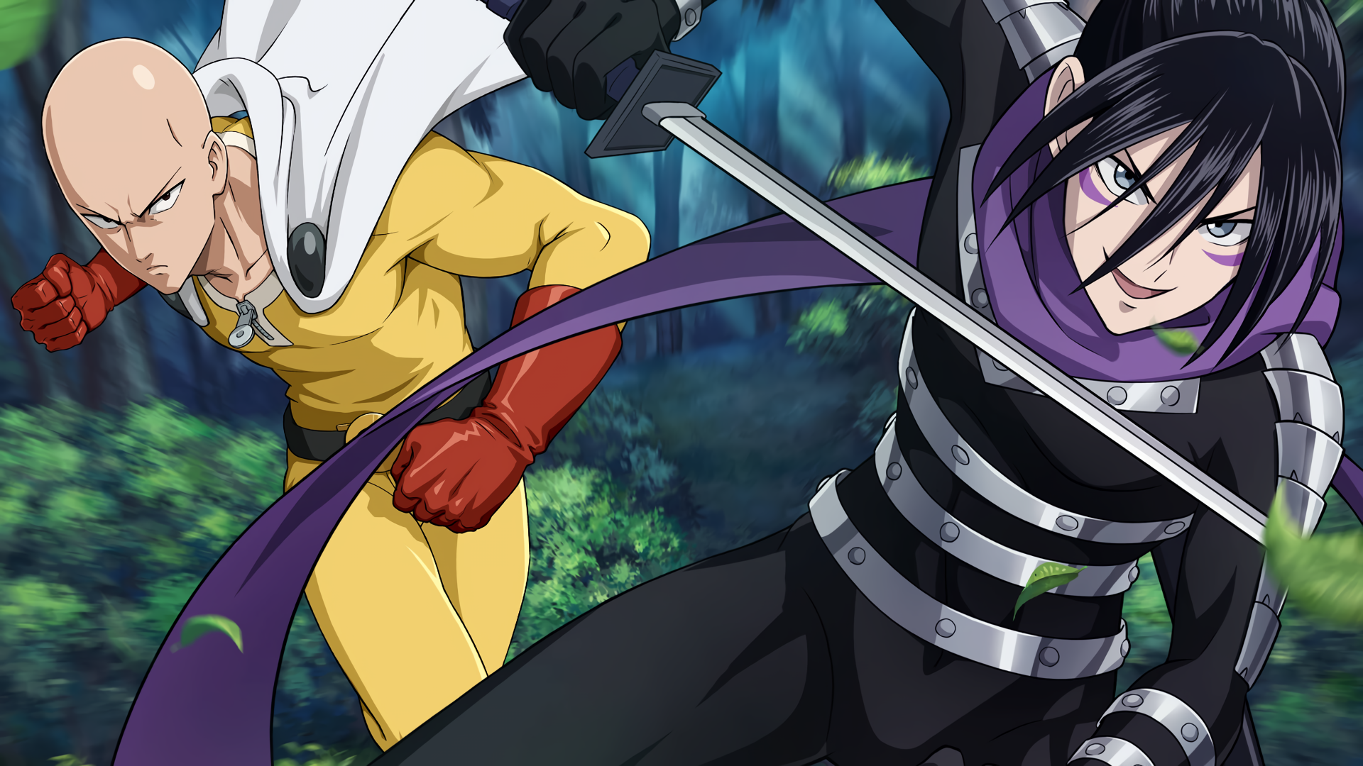 Saitama and Speed-o'-Sound Sonic from One-Punch Man HD Wallpaper