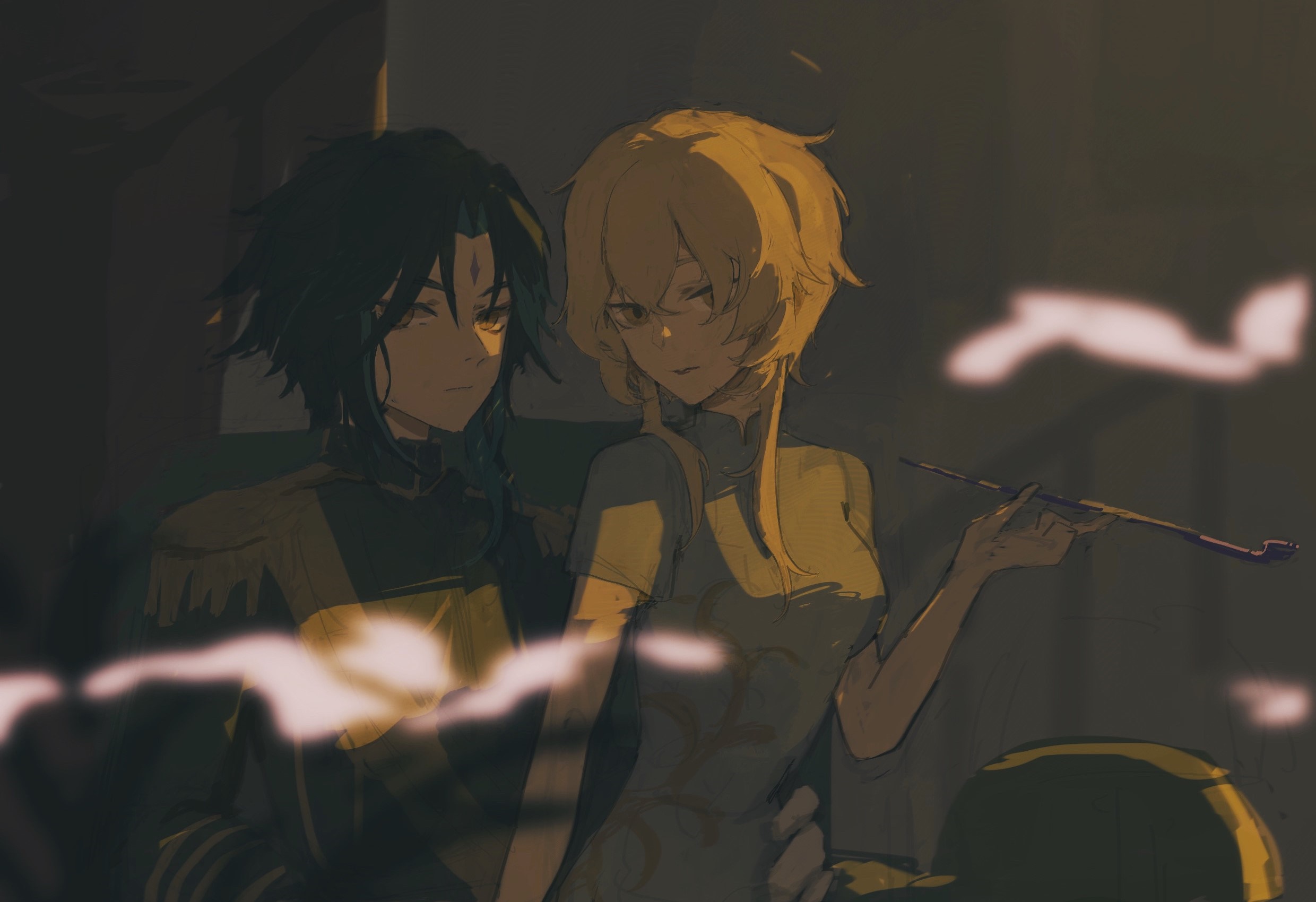 Lumine and Xiao from Genshin Impact HD Wallpaper