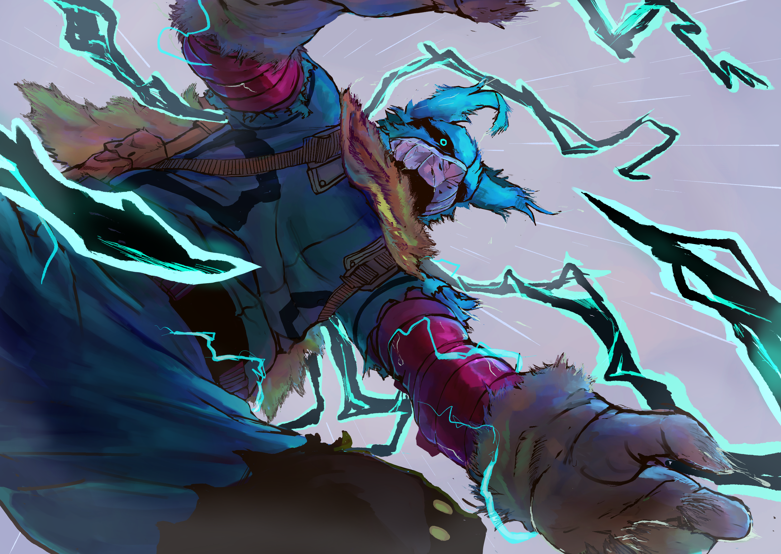Izuku Midoriya from My Hero Academia with lightning HD Wallpaper
