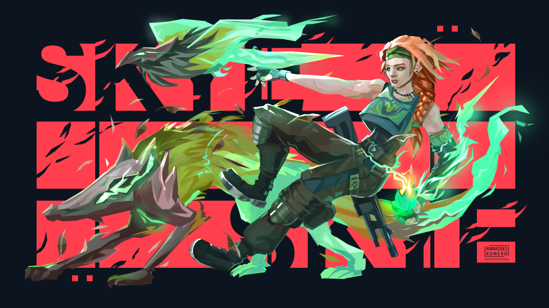 Skye from Valorant with a wolf companion HD Wallpaper