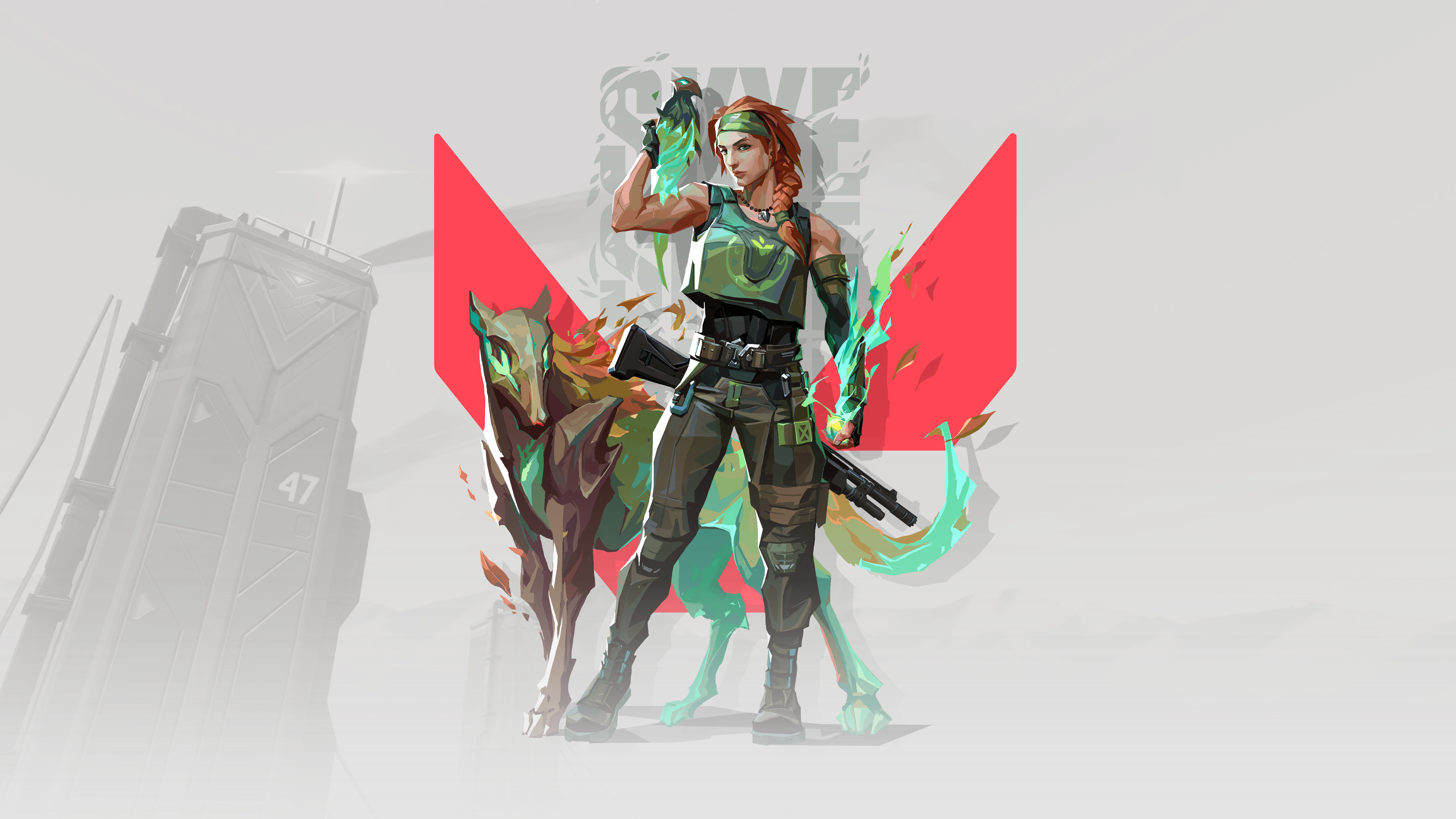 Skye from Valorant with a spirit wolf HD Wallpaper