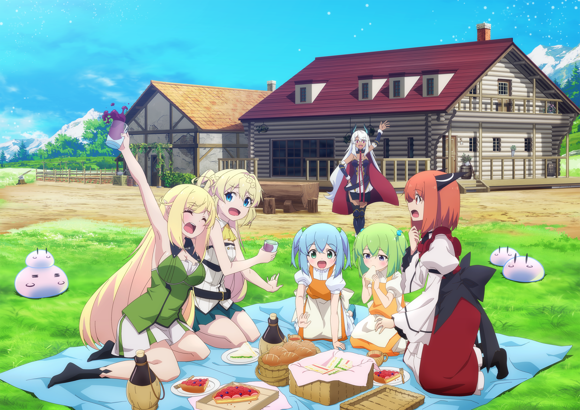 Azusa Aizawa and friends having a picnic HD Wallpaper