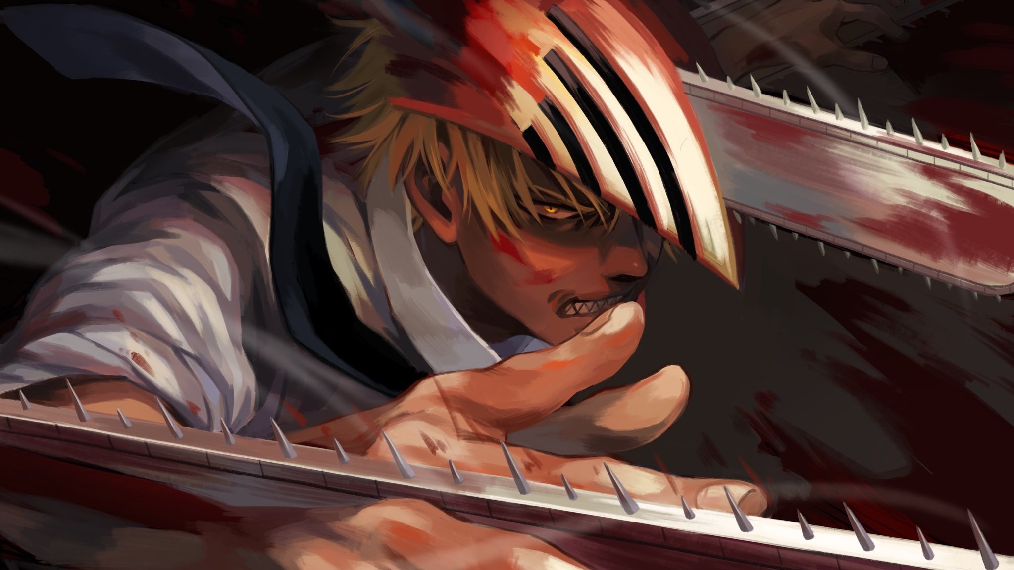 Denji from Chainsaw Man with Chainsaws HD Wallpaper