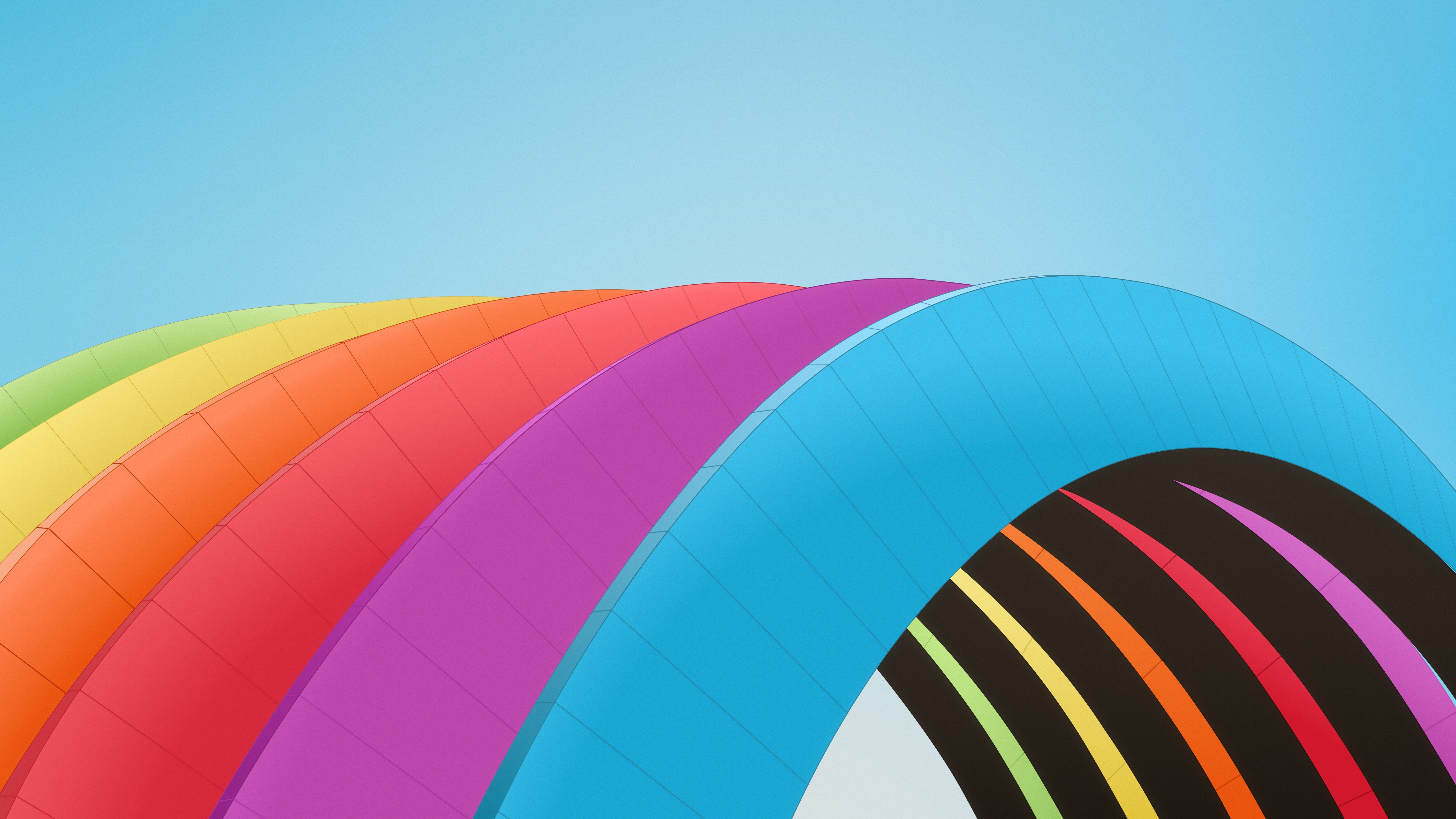 Abstract Rainbow Arches Against Blue Sky 4K HD Wallpaper