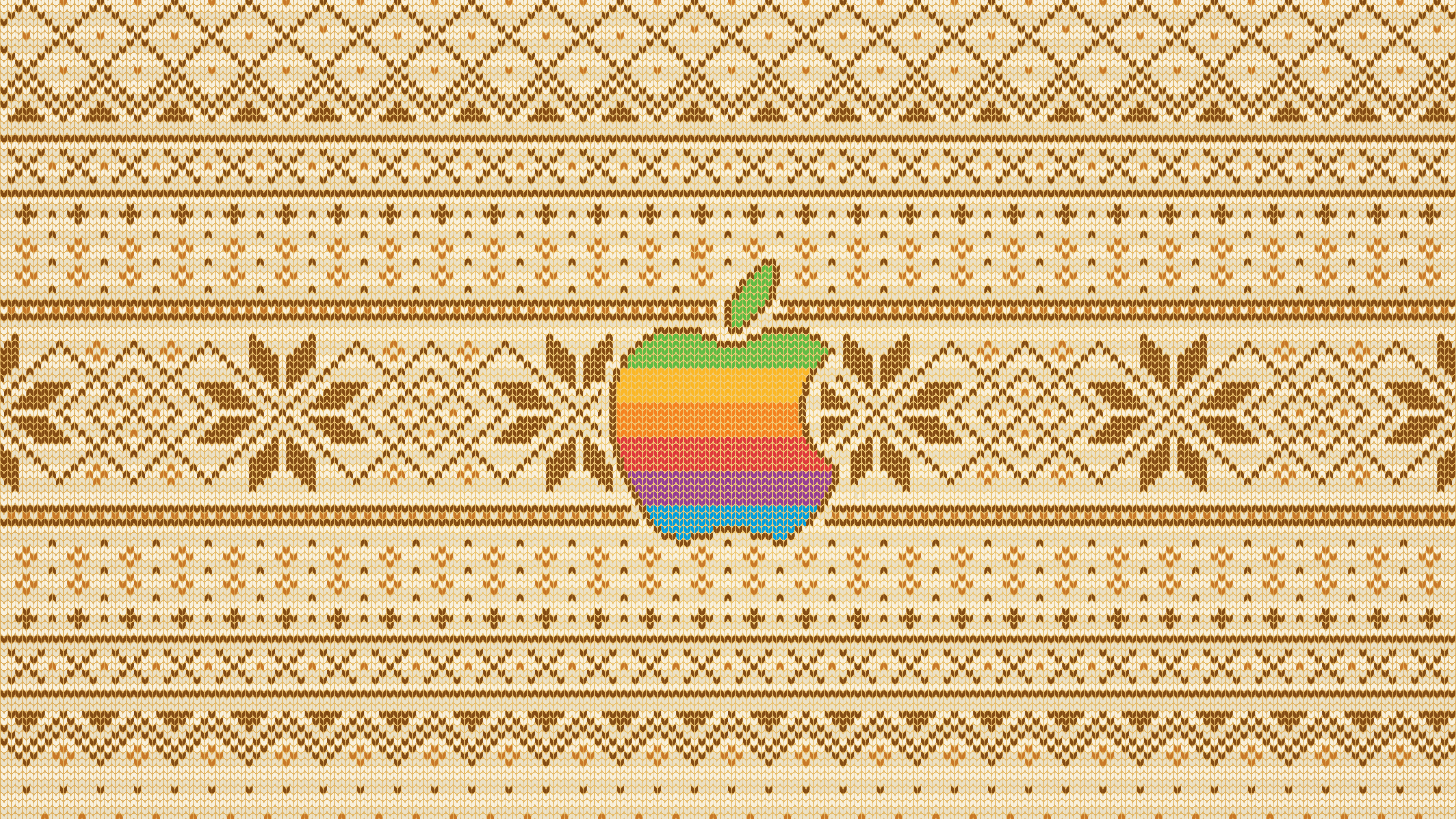 Apple logo on knitted background HD Wallpaper