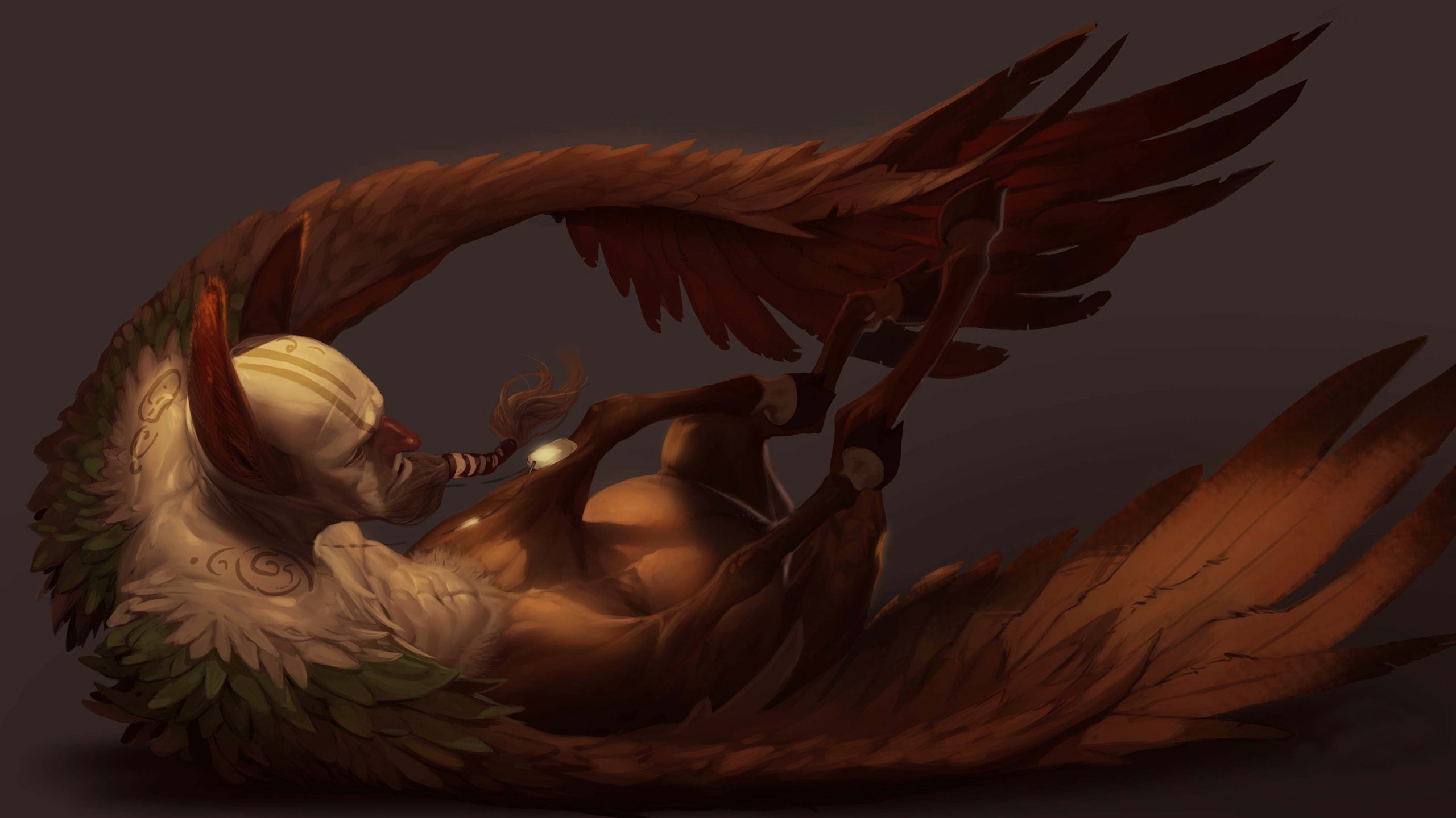Mythological creature with wings and horse body HD Wallpaper