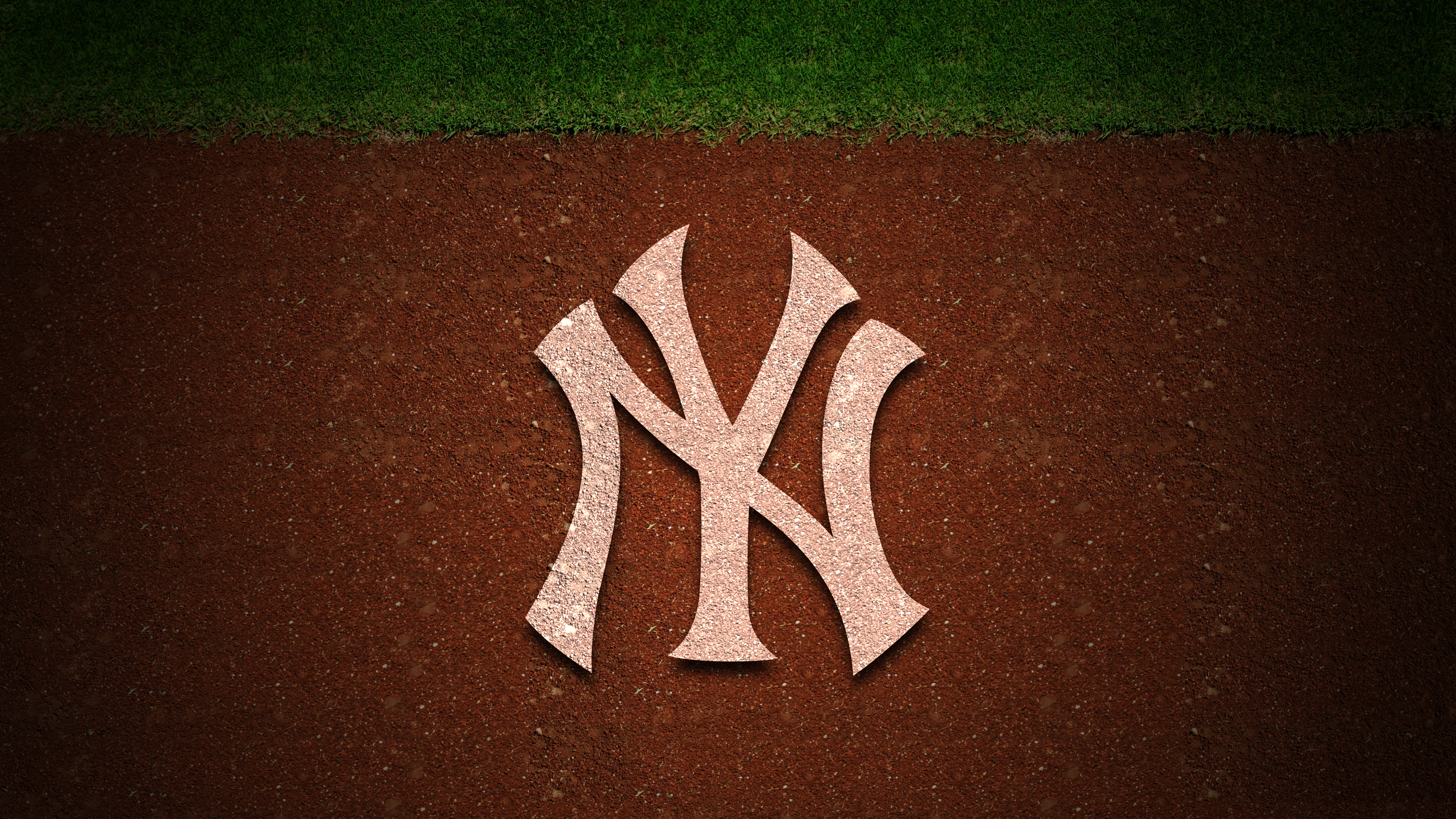 New York Yankees MLB logo on baseball field 4K HD Wallpaper