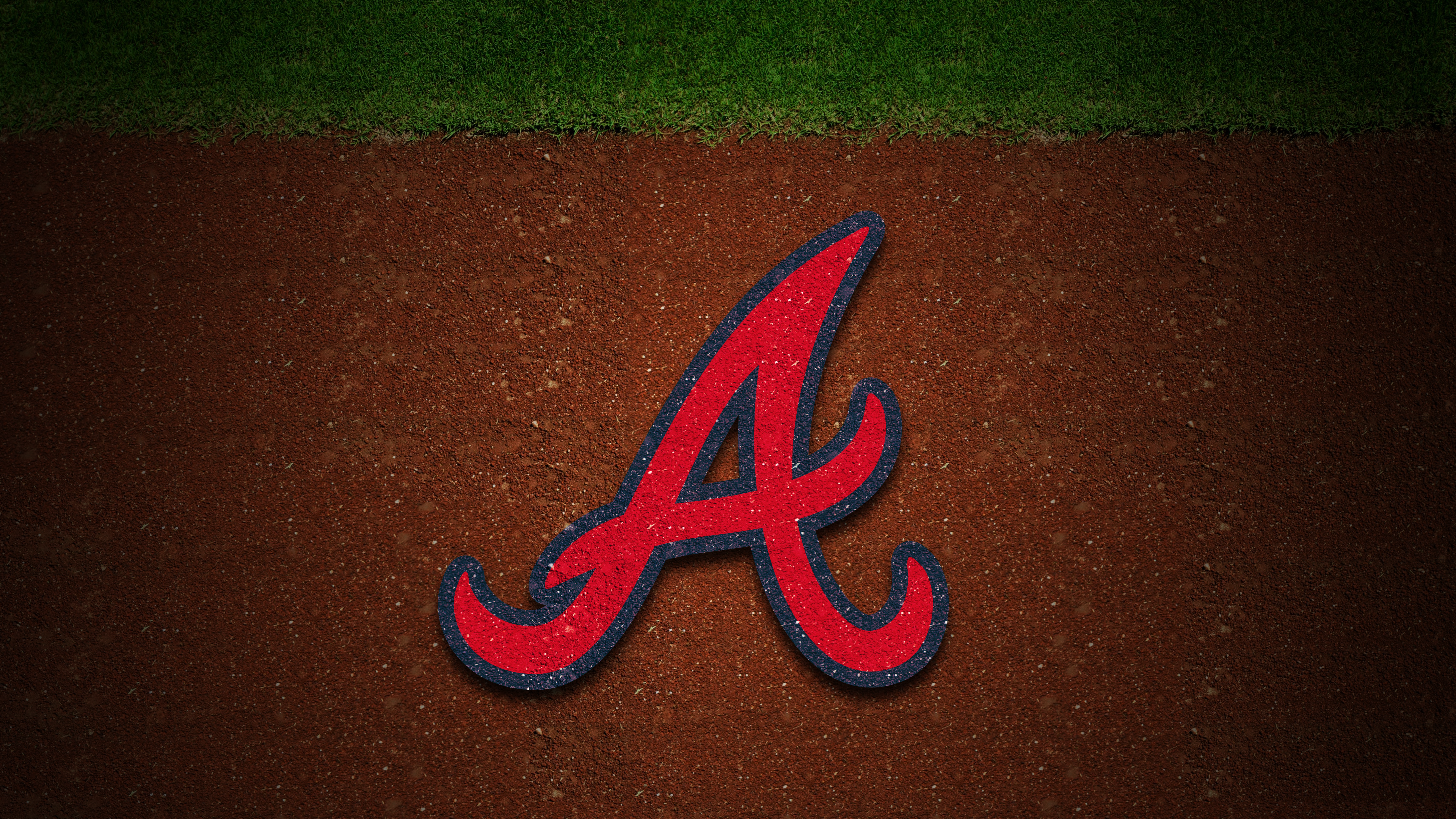 Atlanta Braves logo on baseball field HD Wallpaper