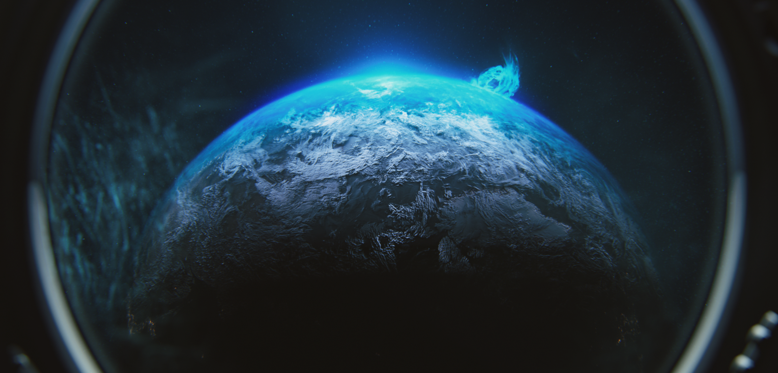 Earth from space with aurora HD Wallpaper