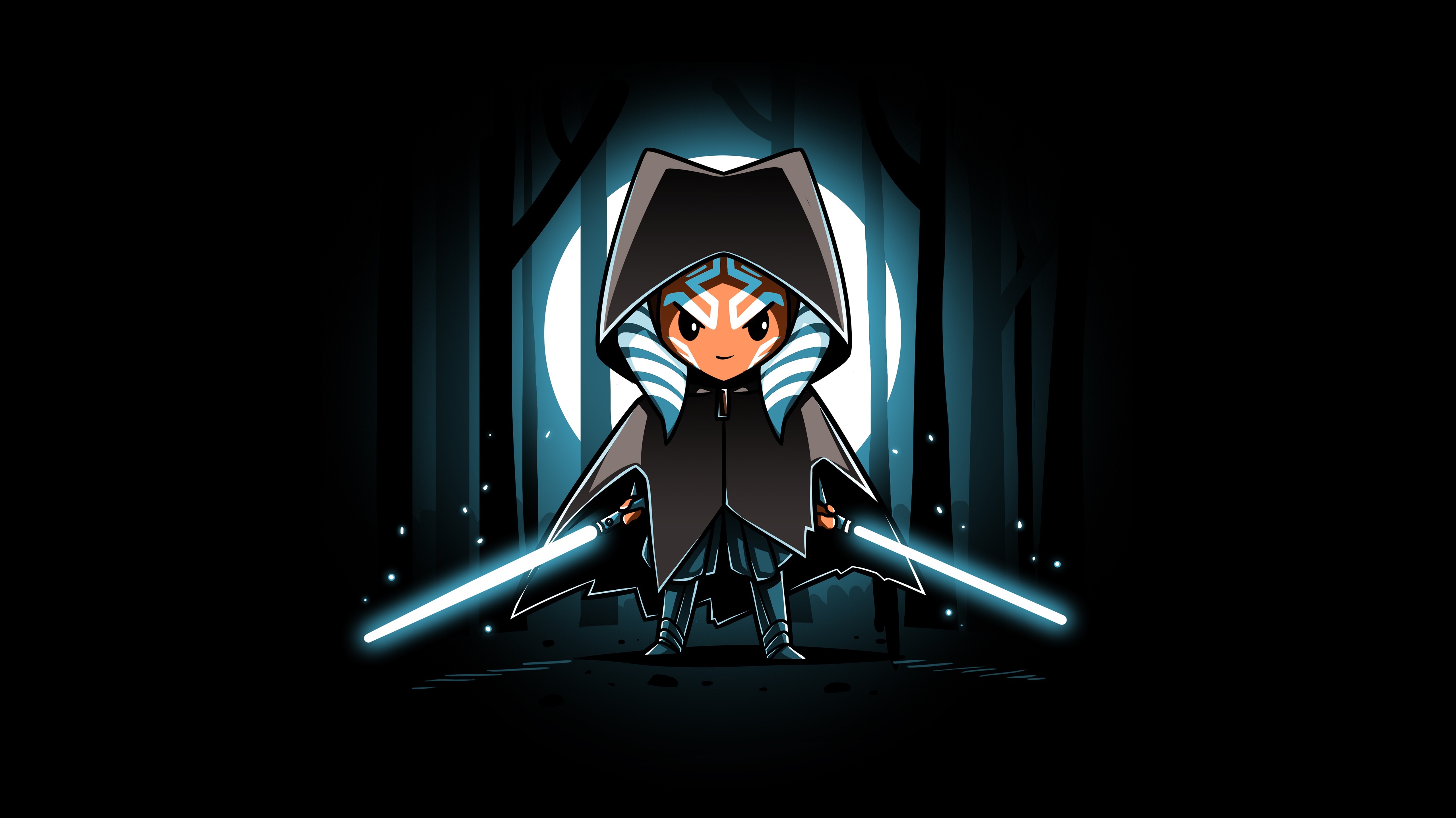 Ahsoka Tano from Star Wars with Lightsabers HD Wallpaper