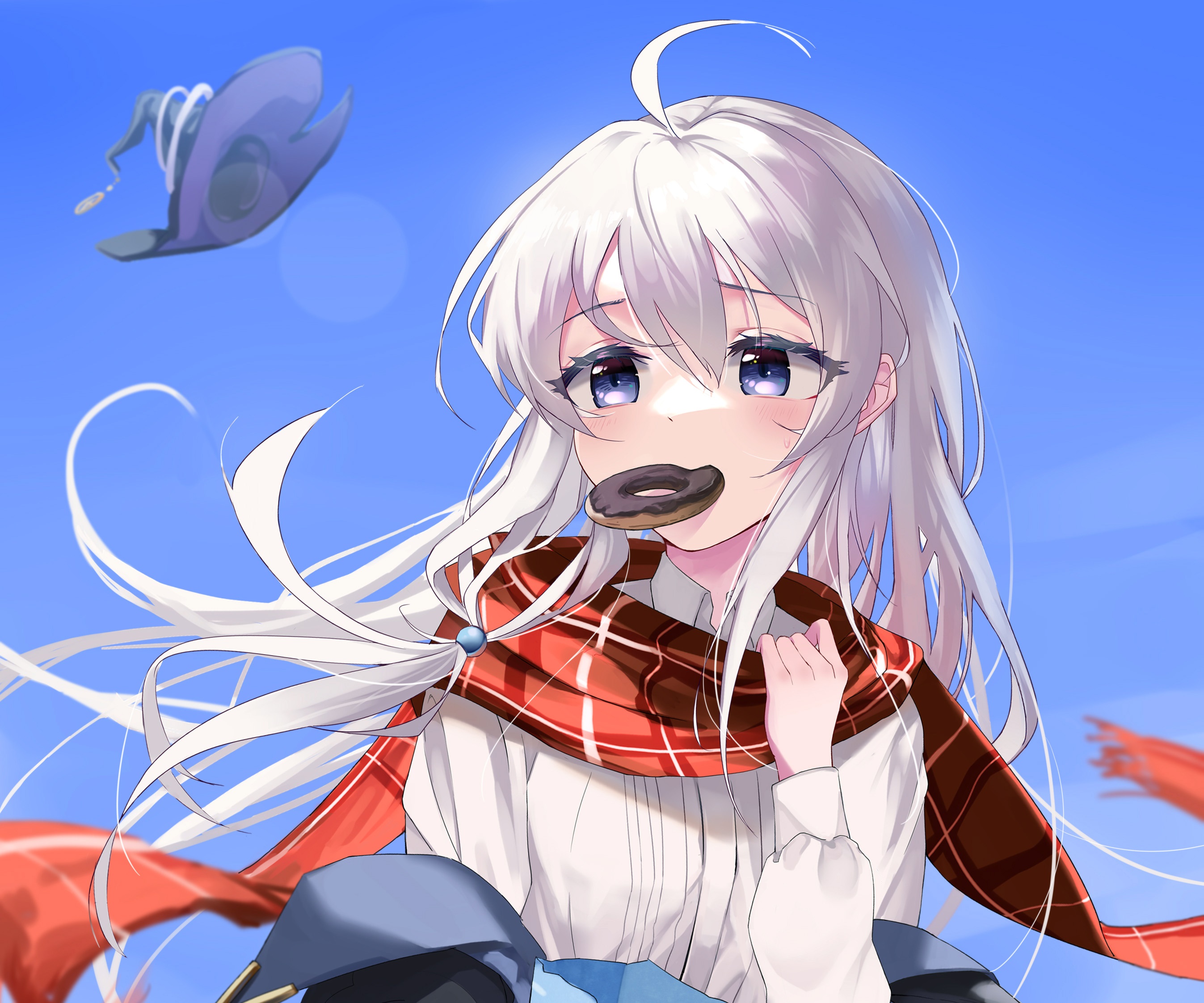 Elaina from The Journey of Elaina eating a donut HD Wallpaper