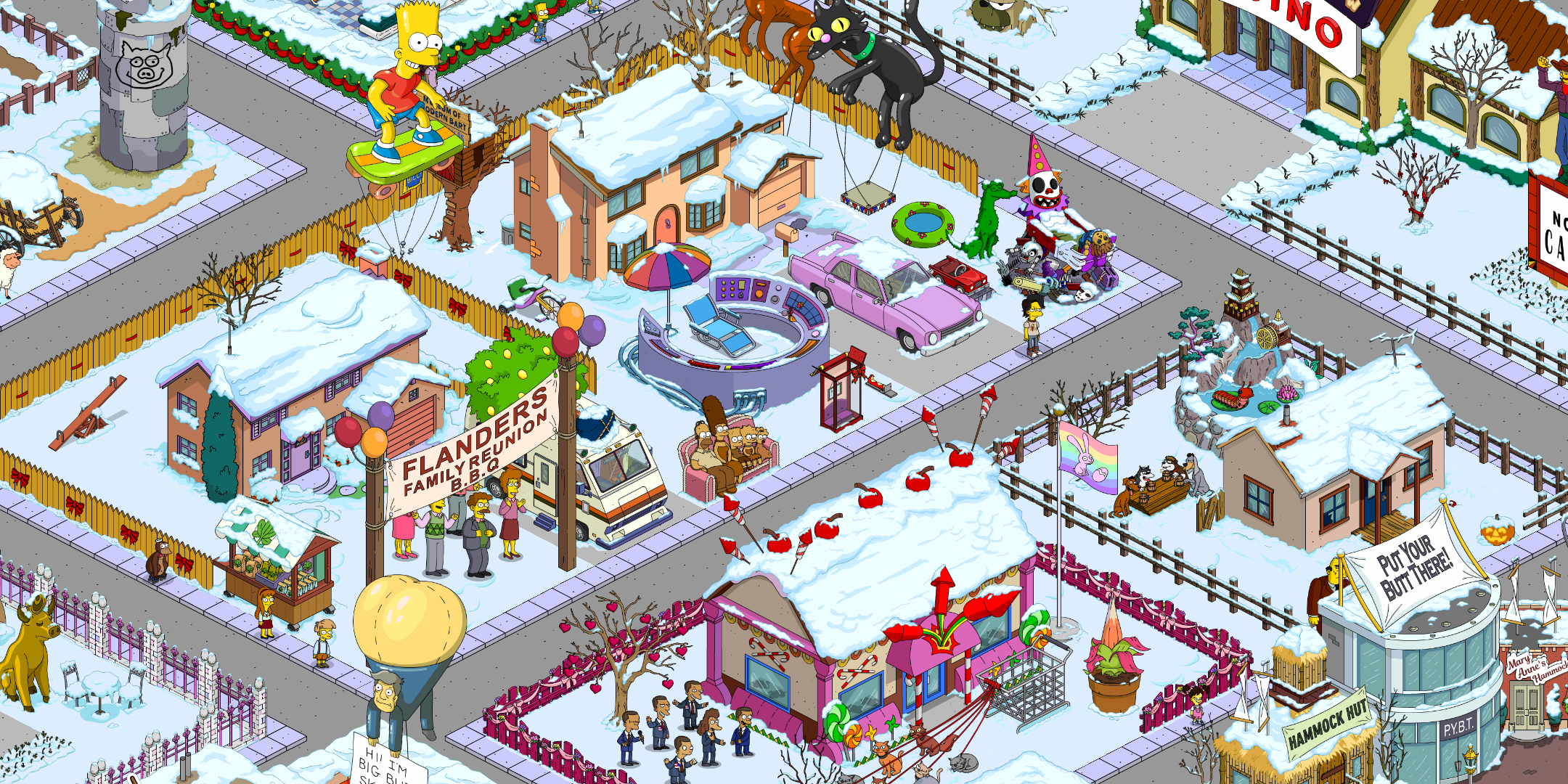 The Simpsons Springfield Winter Scene HD Wallpaper