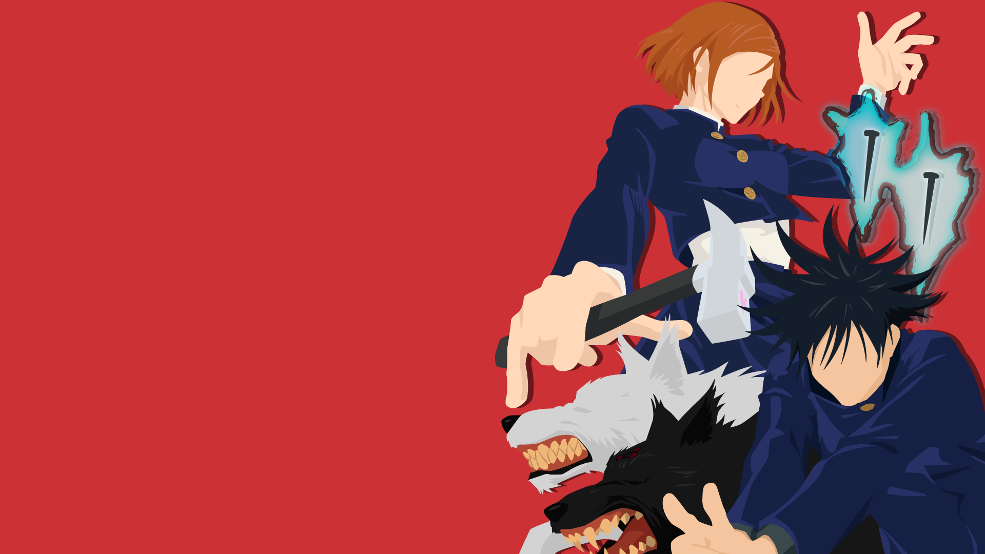 Megumi Fushiguro and Nobara Kugisaki from Jujutsu Kaisen HD Wallpaper