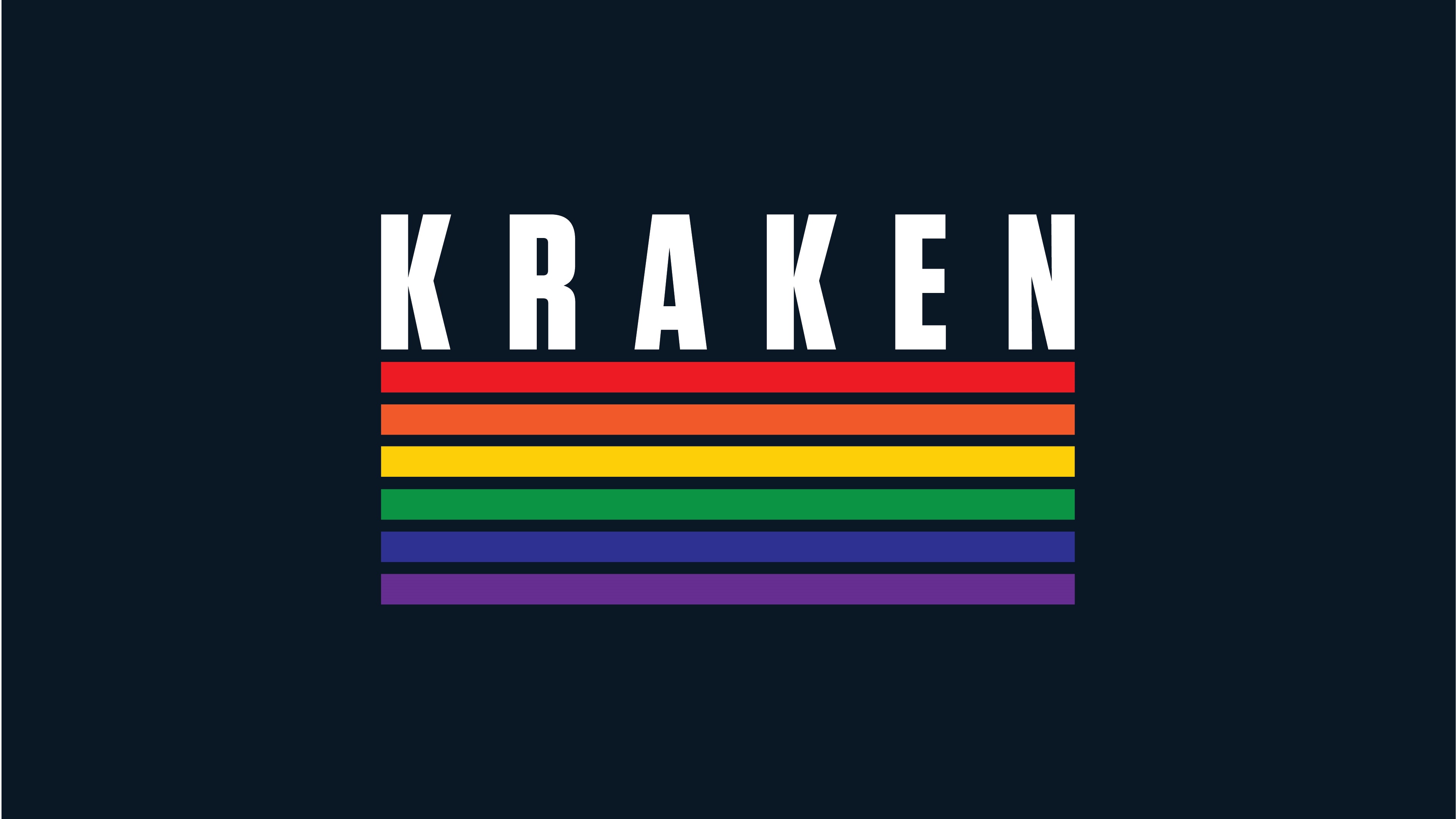 Seattle Kraken logo with rainbow stripes HD Wallpaper