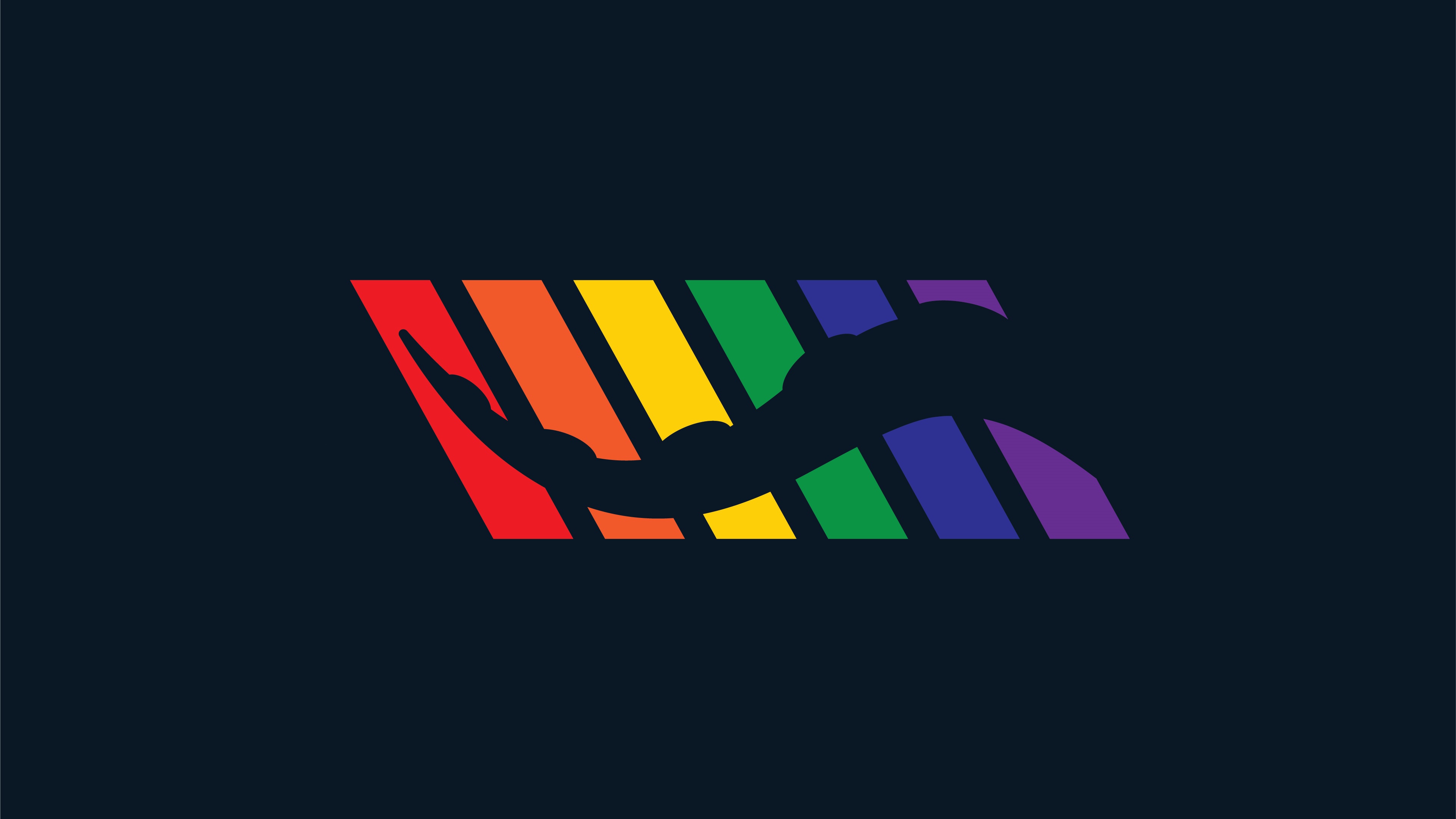 Seattle Kraken logo with rainbow stripes HD Wallpaper
