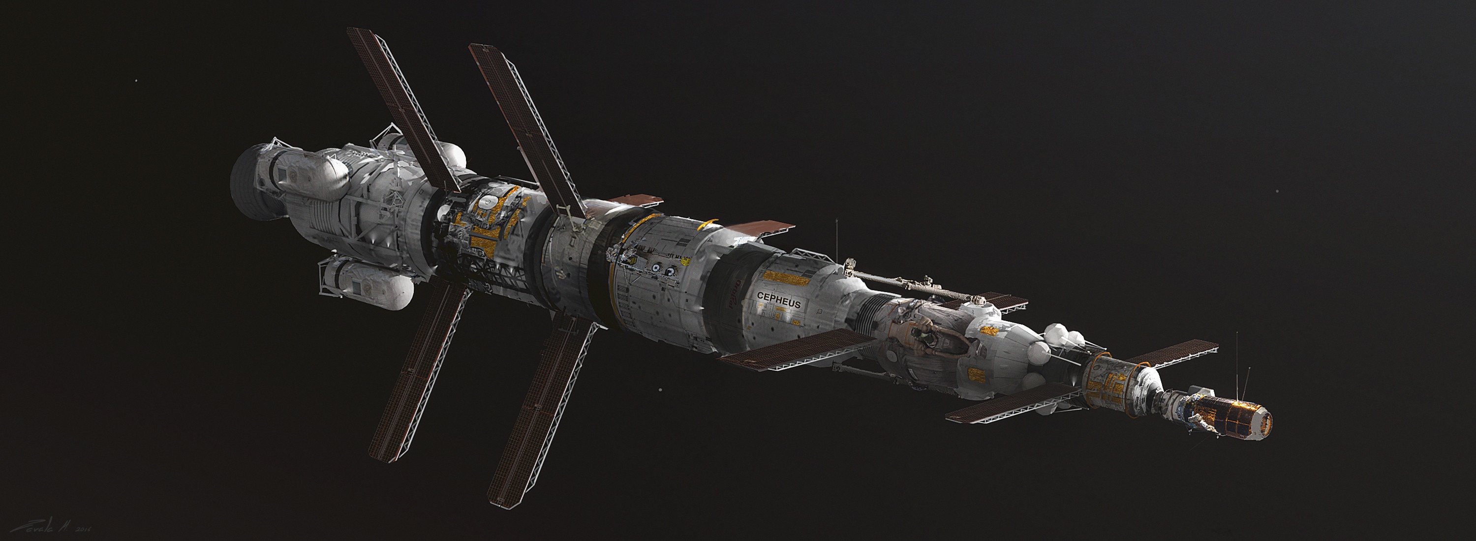 The Cepheus spaceship by Stephen Zavala HD Wallpaper