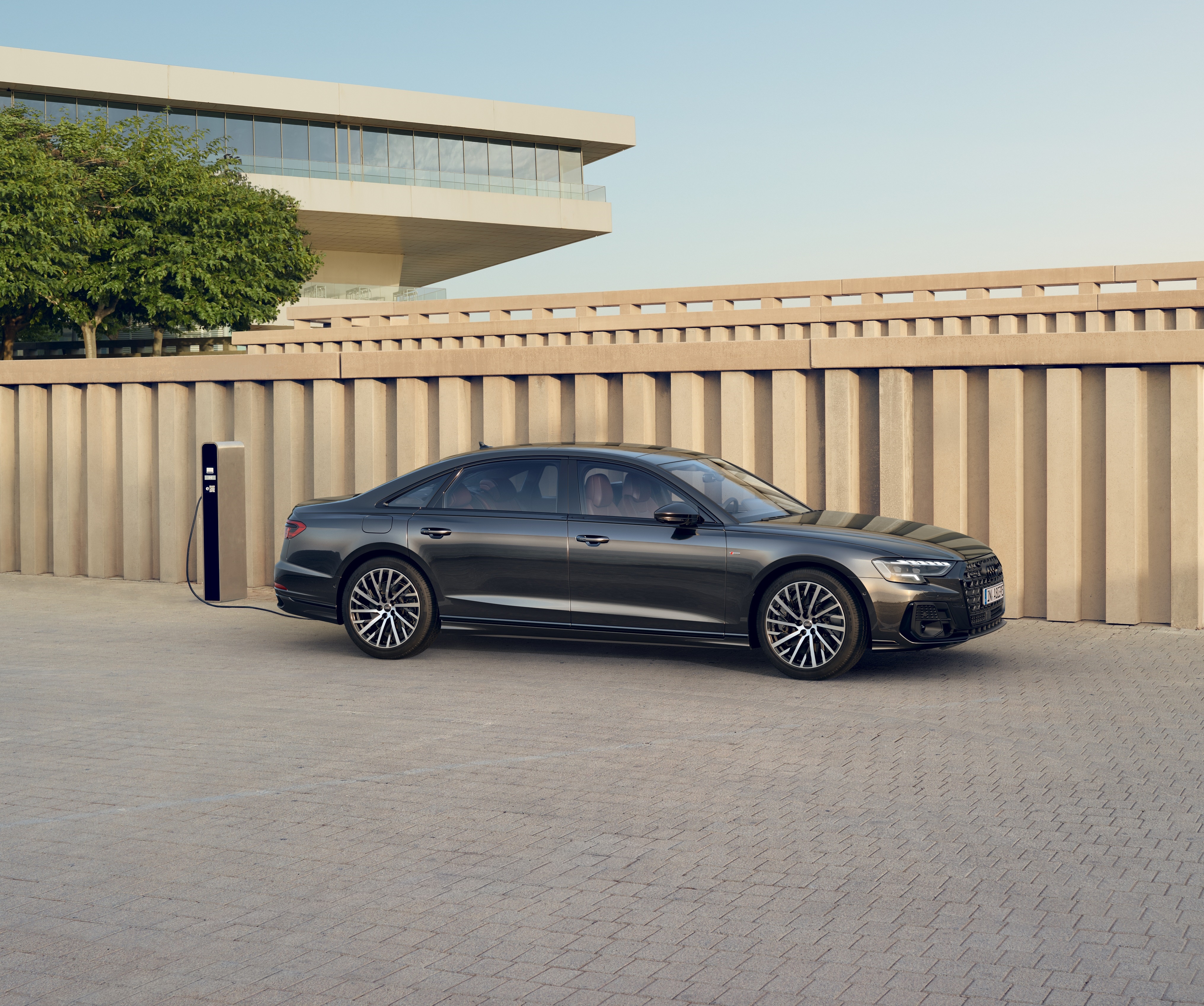 Audi A8 L 60 TFSI e quattro S line charging HD Wallpaper