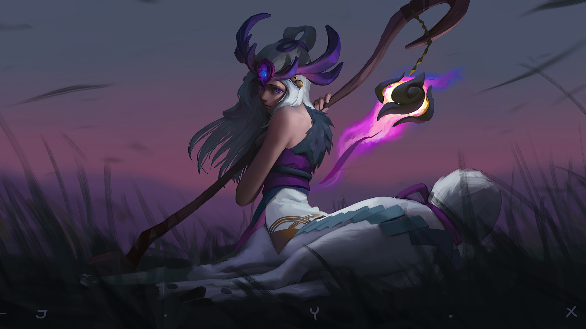 Lillia from League of Legends with a staff HD Wallpaper