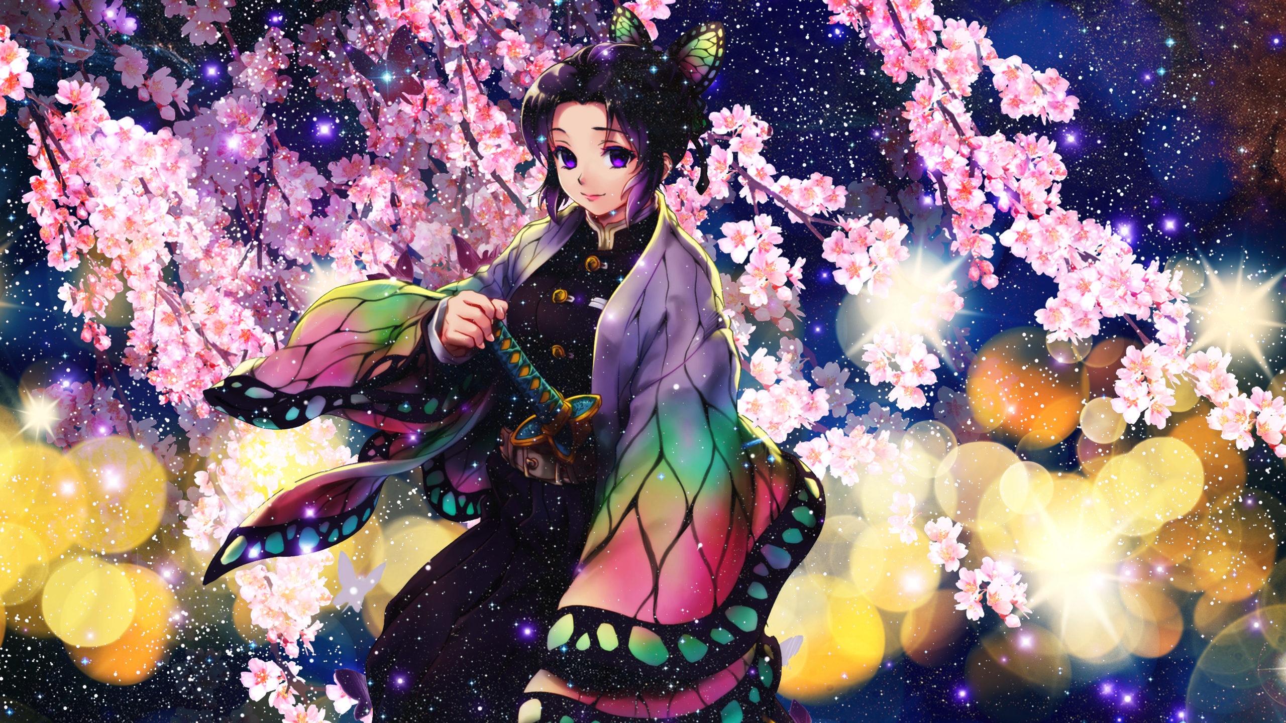 Shinobu Kochou from Demon Slayer: Kimetsu no Yaiba HD Wallpaper
