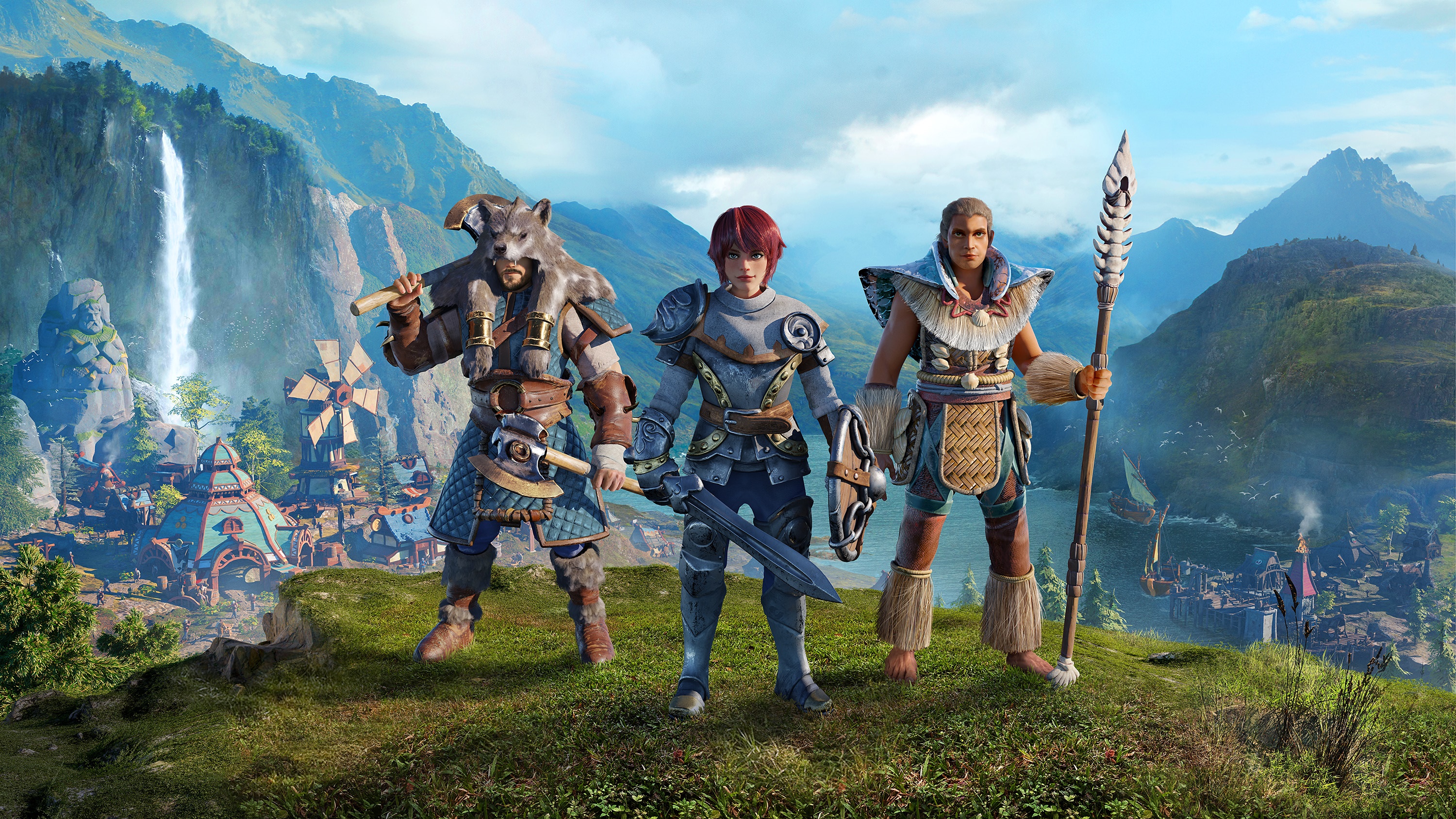 The Settlers (2022) characters in a fantasy landscape HD Wallpaper