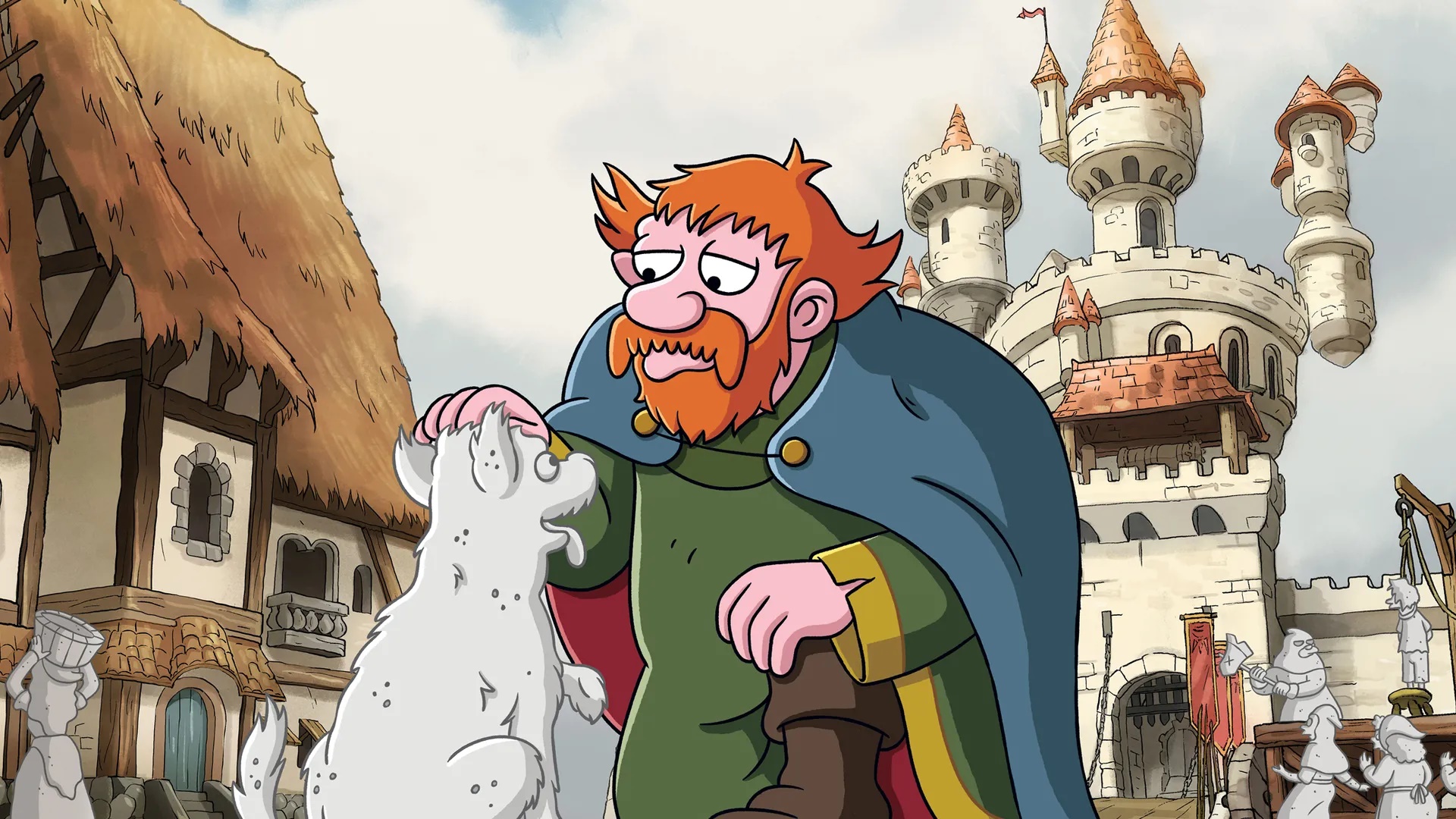 King Zog and his dog from Disenchantment HD Wallpaper