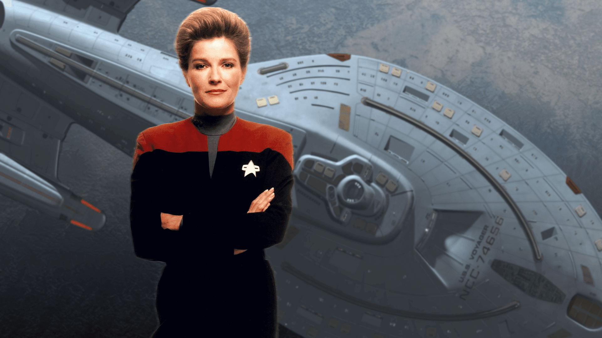 Captain Kathryn Janeway from Star Trek and the U.S.S. Voyager HD Wallpaper