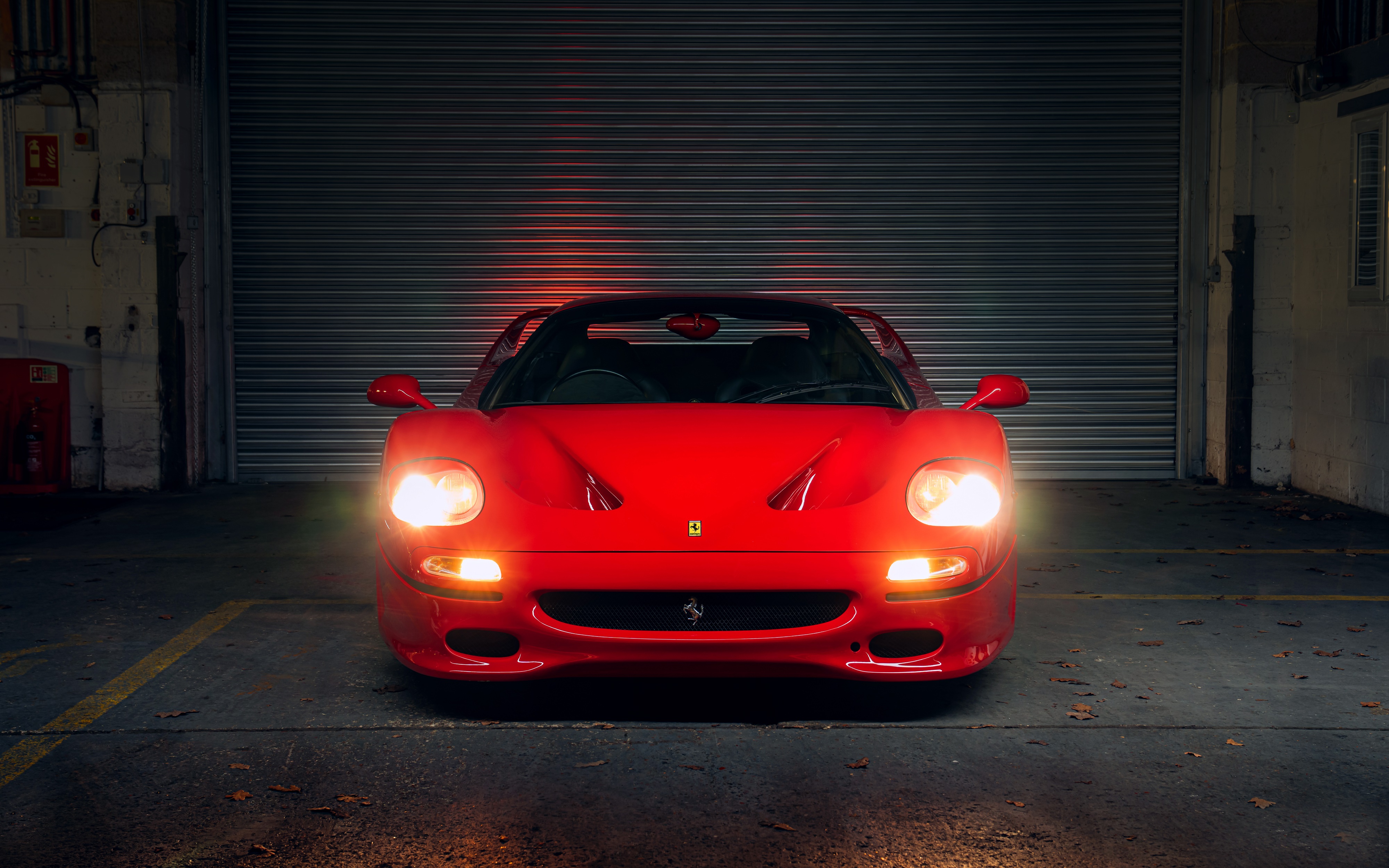 Red Ferrari F50 Supercar in Garage HD Wallpaper