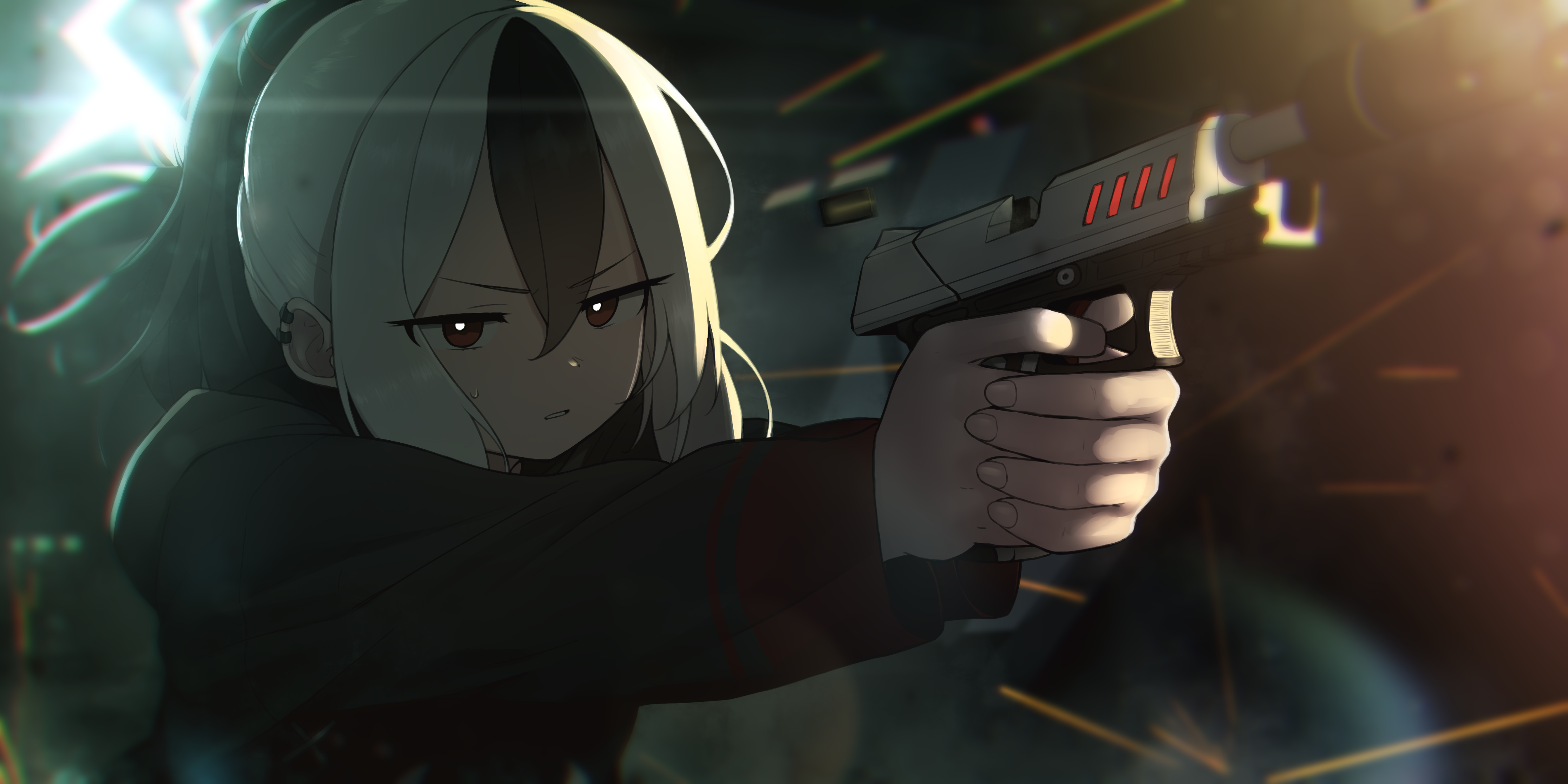 Onikata Kayoko with a Pistol HD Wallpaper