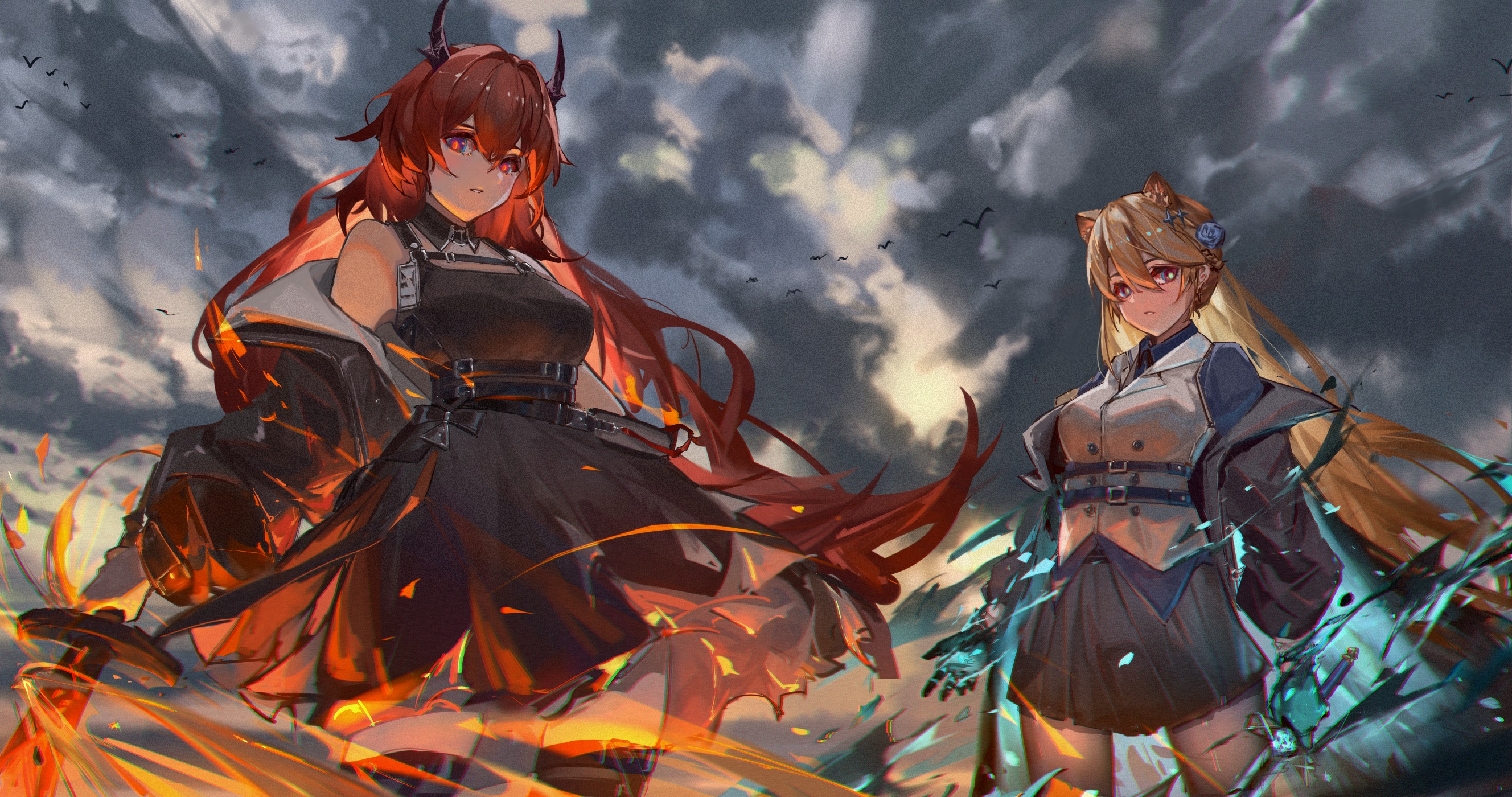 Surtr and another character from Arknights HD Wallpaper