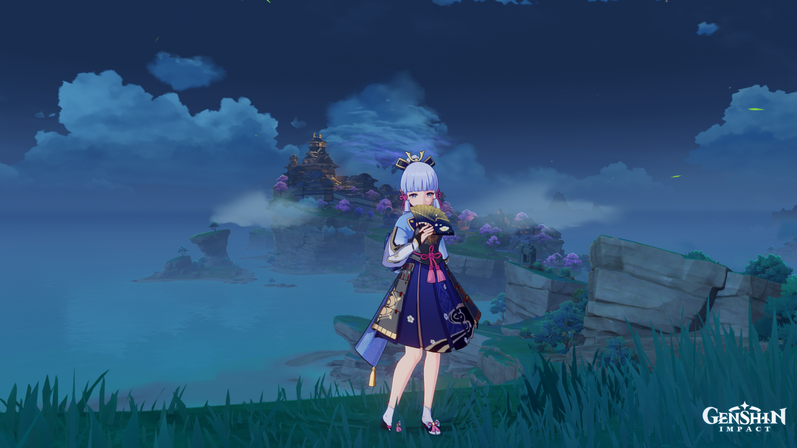 Kamisato Ayaka from Genshin Impact in Inazuma HD Wallpaper