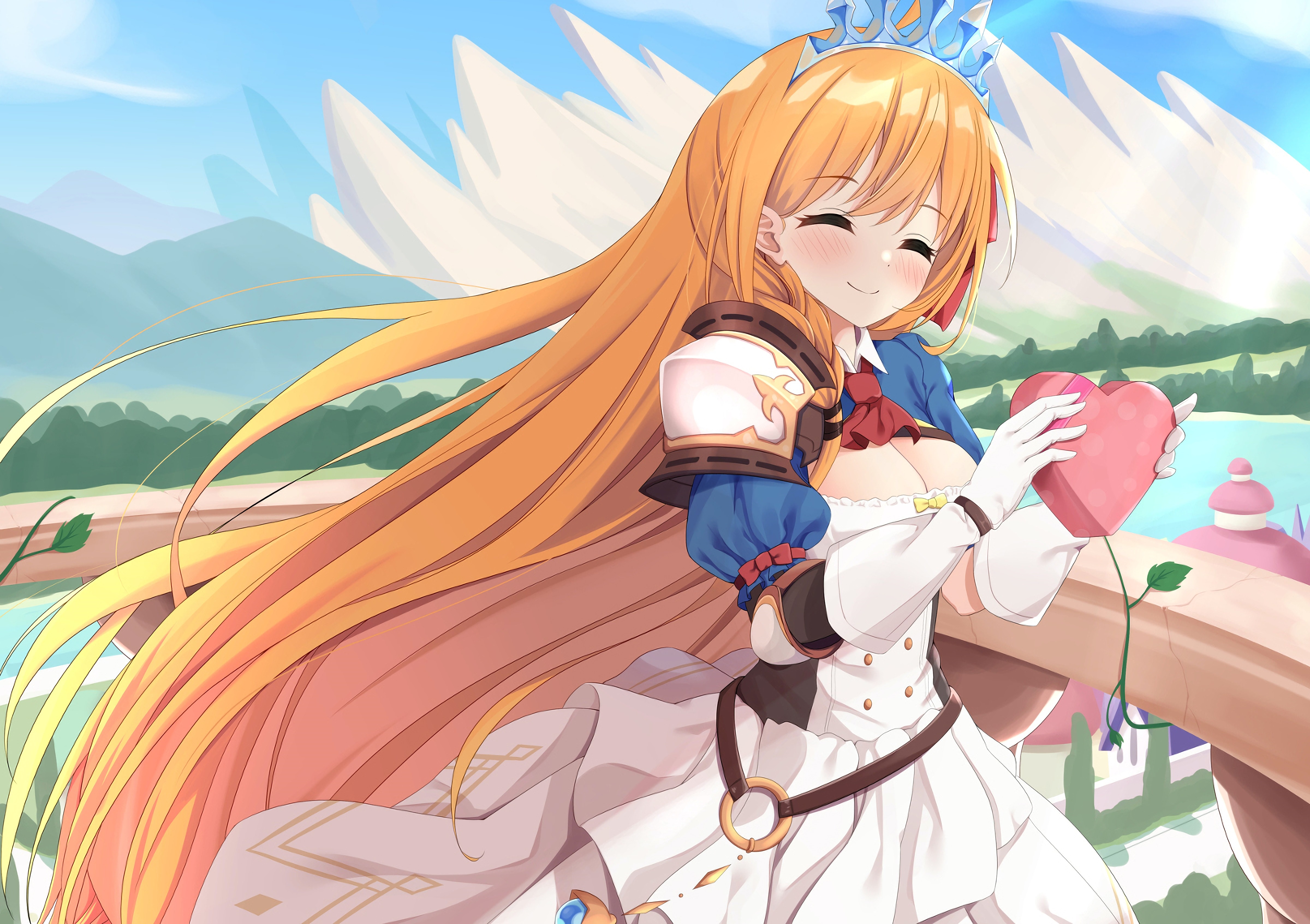 Pecorine from Princess Connect! Re:Dive holding a heart HD Wallpaper
