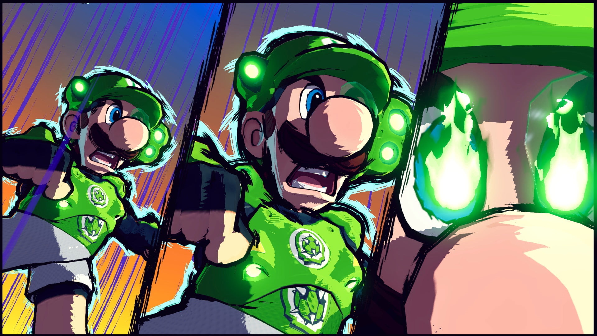 Luigi from Mario Strikers: Battle League HD Wallpaper