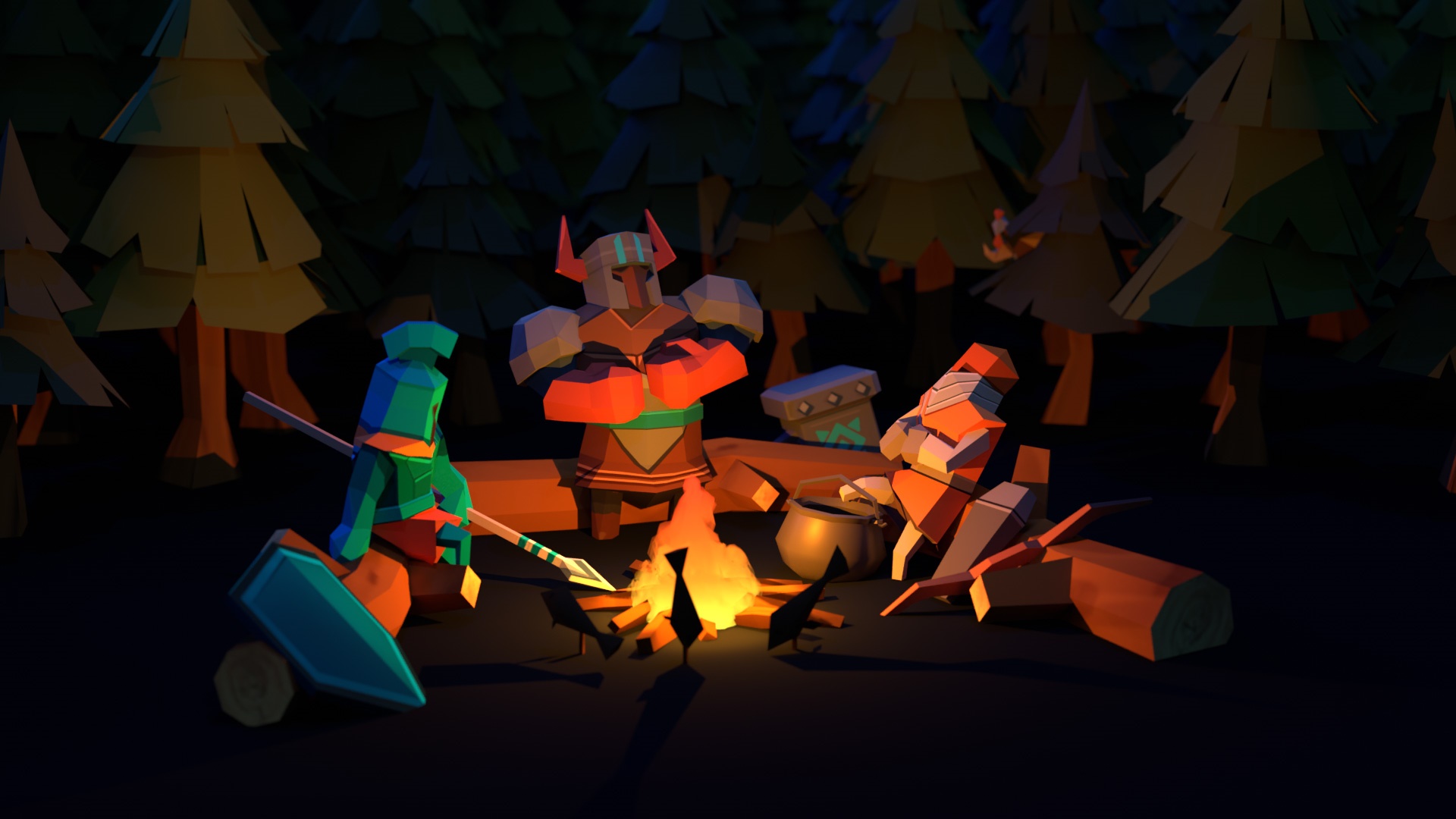 Diplomacy Is Not An Option characters around campfire HD Wallpaper