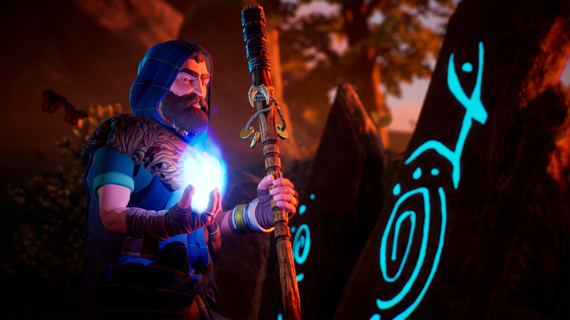 The Waylanders: A male mage with a beard casts a spell HD Wallpaper