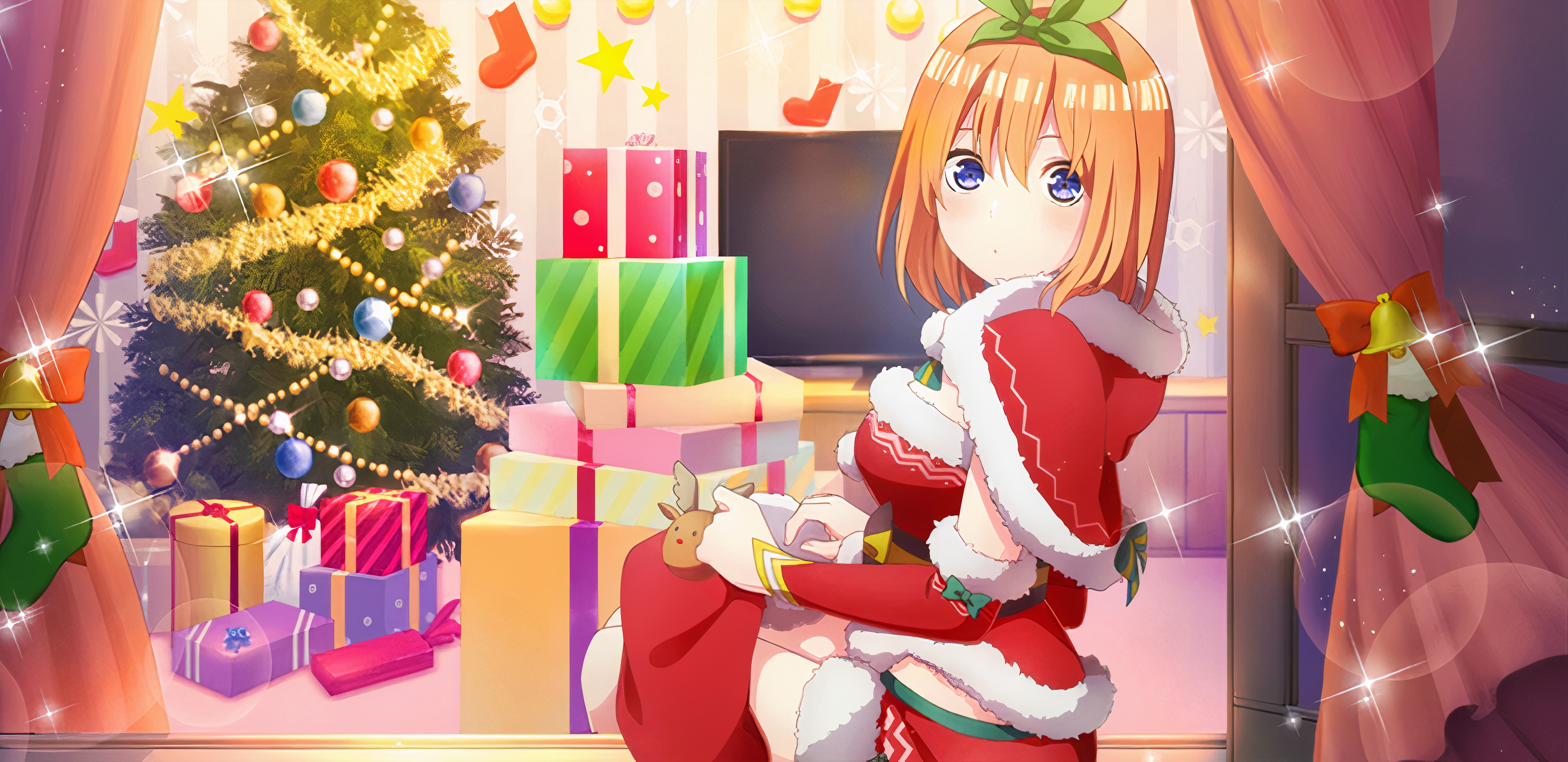 Yotsuba Nakano from The Quintessential Quintuplets Christmas HD Wallpaper