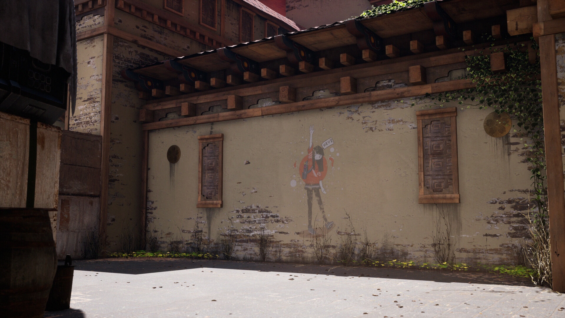 Graffiti of a character on a wall in Valorant HD Wallpaper