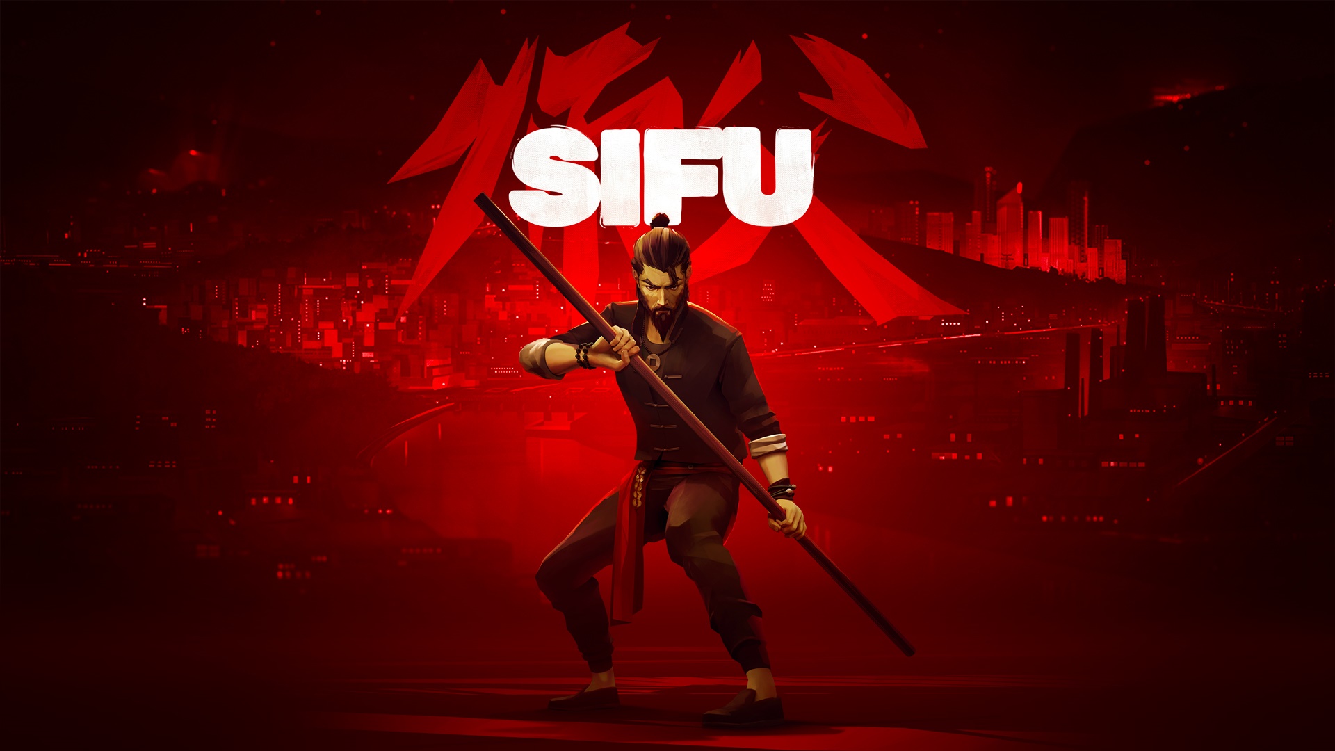 Sifu game art with fighter and city HD Wallpaper