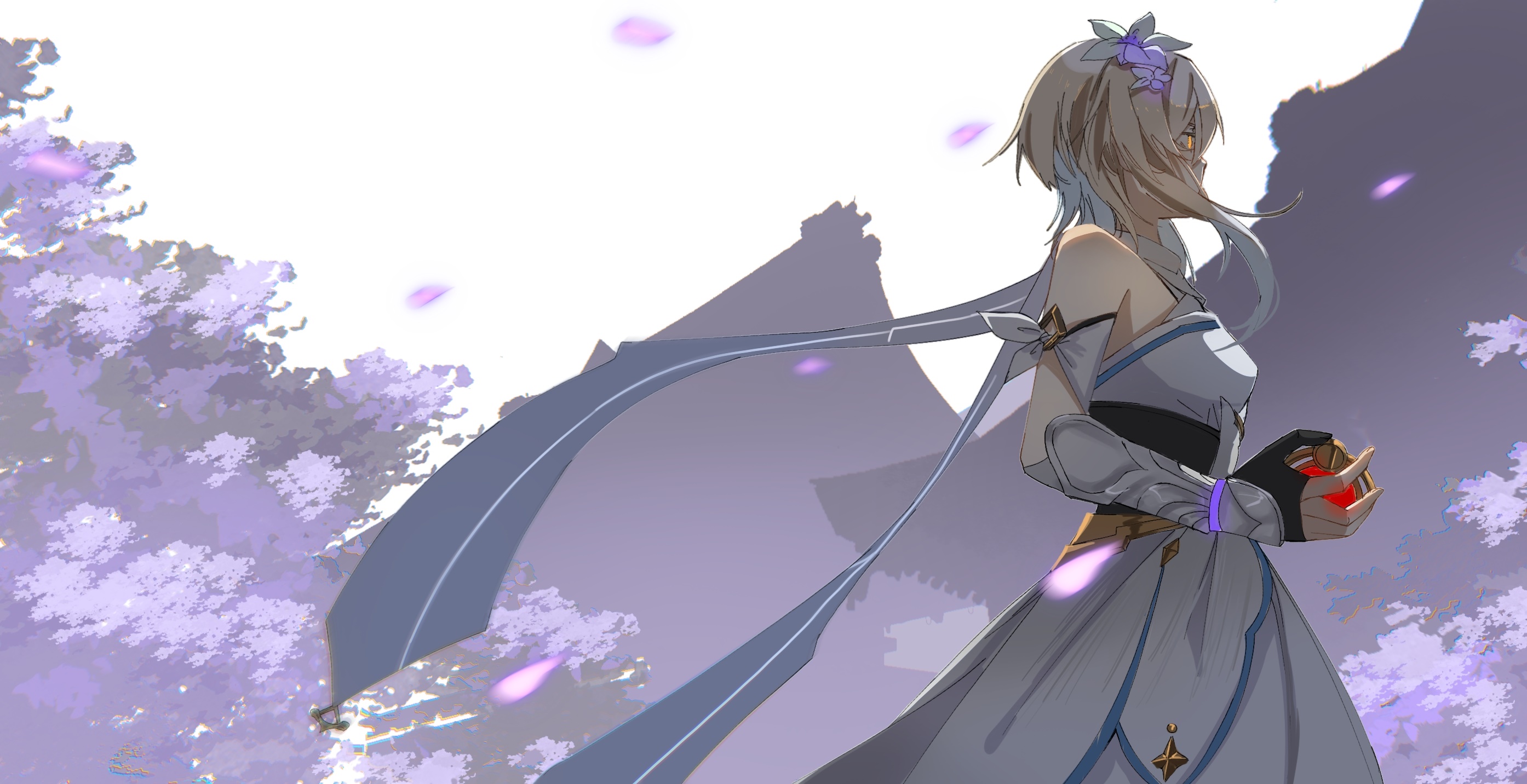 Lumine from Genshin Impact with glowing orb HD Wallpaper